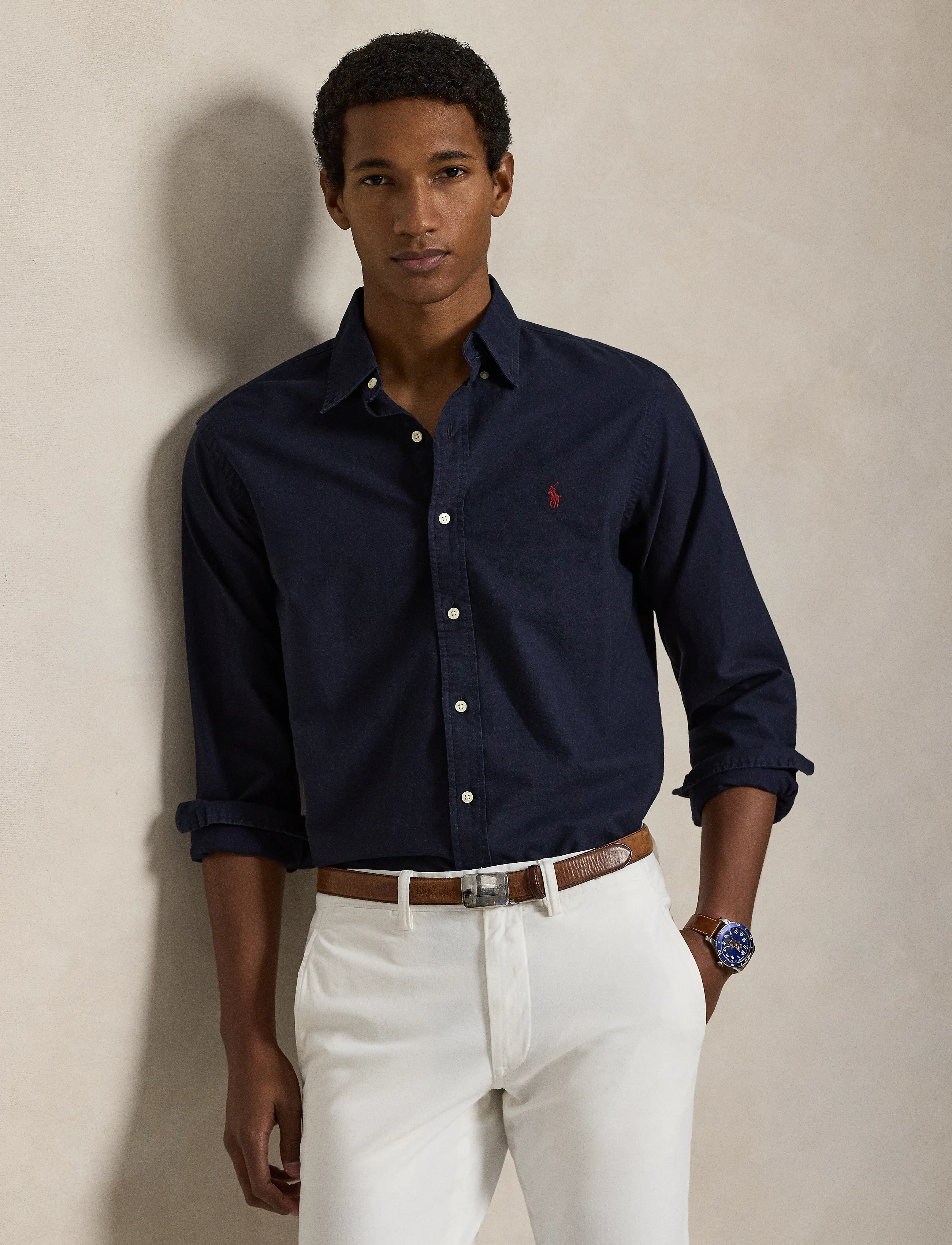 Polo Ralph Lauren - Slim Fit Garment-Dyed Oxford Shirt - oxford overhemden - rl navy - 5