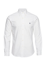 Slim Fit Garment-Dyed Oxford Shirt - WHITE