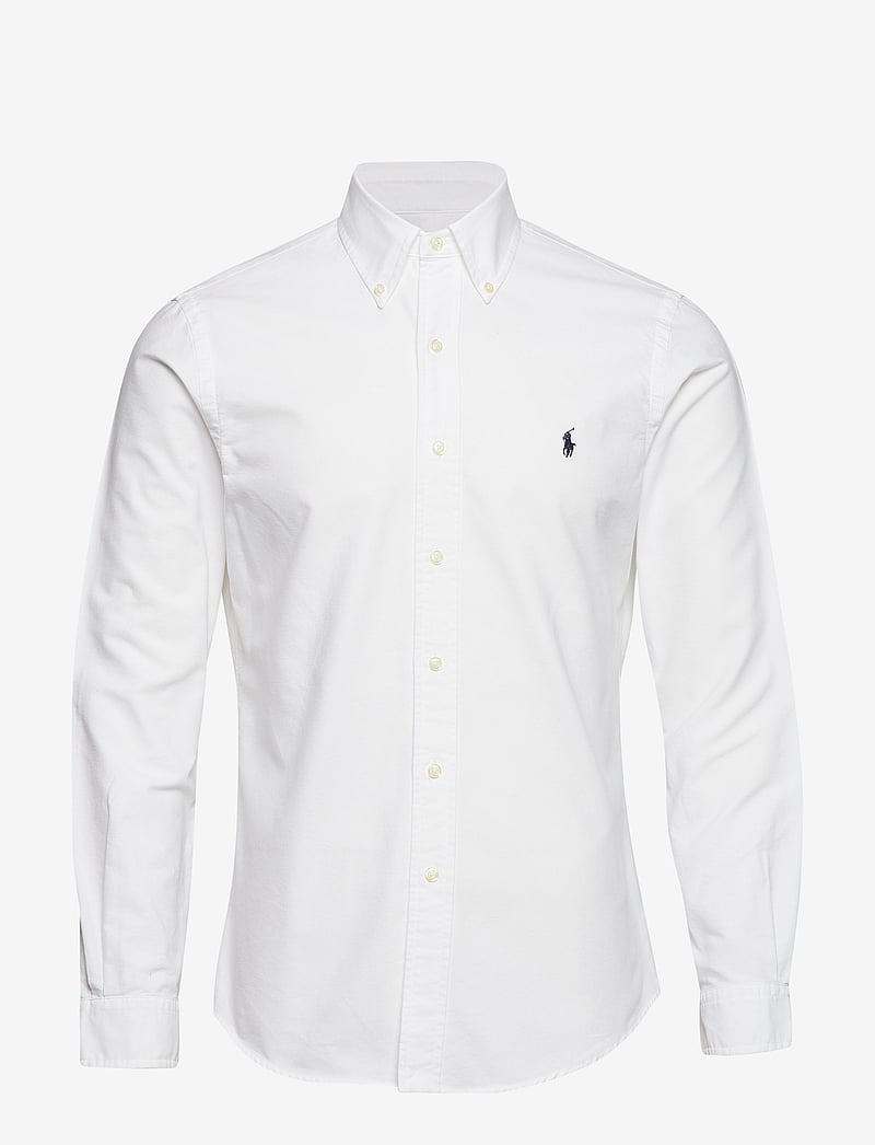 Polo Ralph Lauren - Slim Fit Garment-Dyed Oxford Shirt - oxford skjorter - white - 0