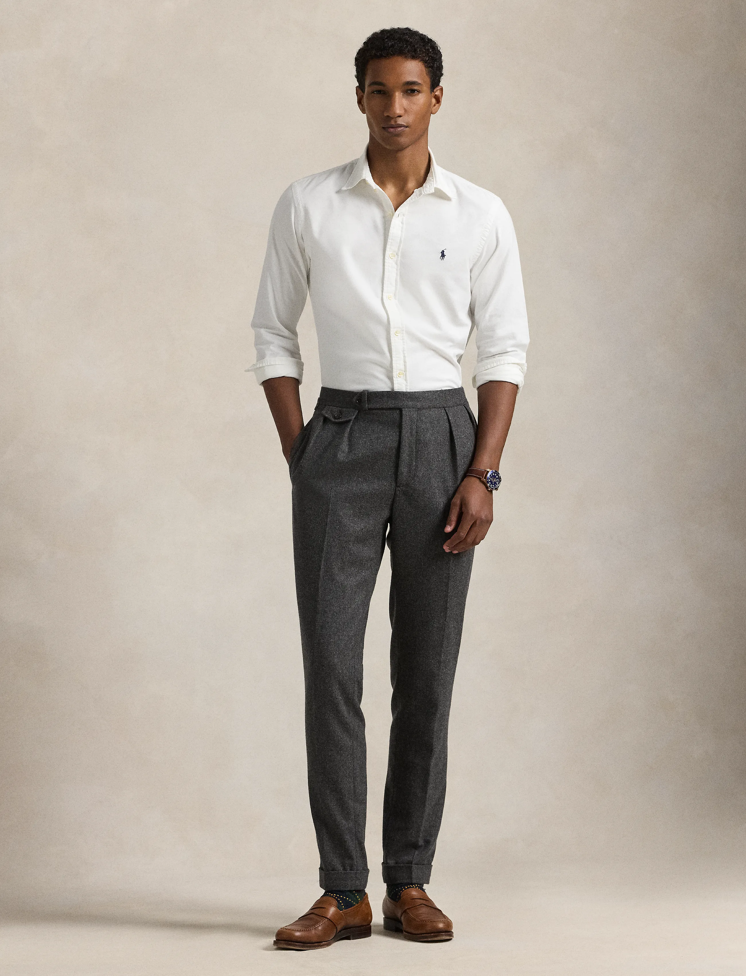 Polo Ralph Lauren - Slim Fit Garment-Dyed Oxford Shirt - oxford-skjortor - white - 4