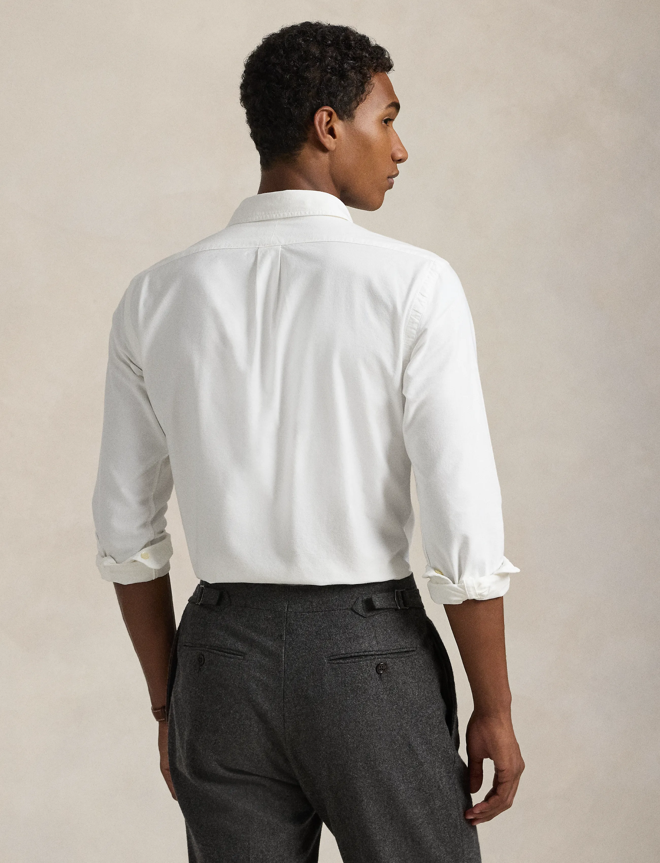 Polo Ralph Lauren - Slim Fit Garment-Dyed Oxford Shirt - oxford-skjortor - white - 5
