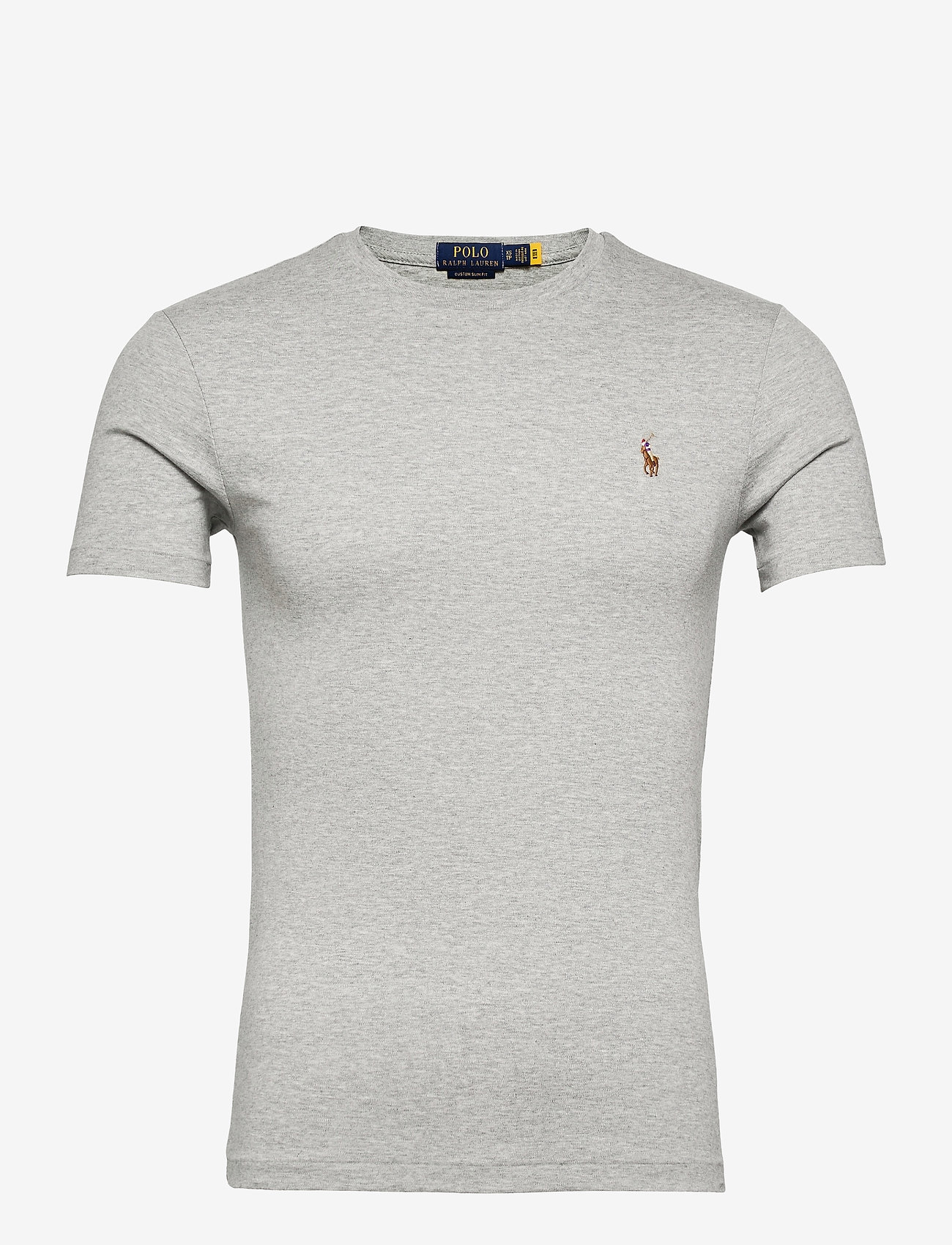 Polo Ralph Lauren - Custom Slim Fit Soft Cotton T-Shirt - kortärmade t-shirts - andover heather - 1