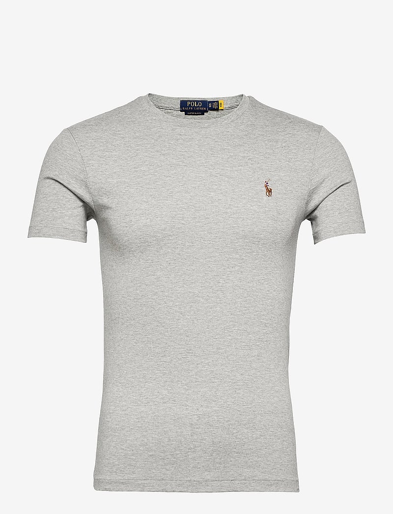Polo Ralph Lauren - Custom Slim Fit Soft Cotton T-Shirt - kortärmade t-shirts - andover heather - 1