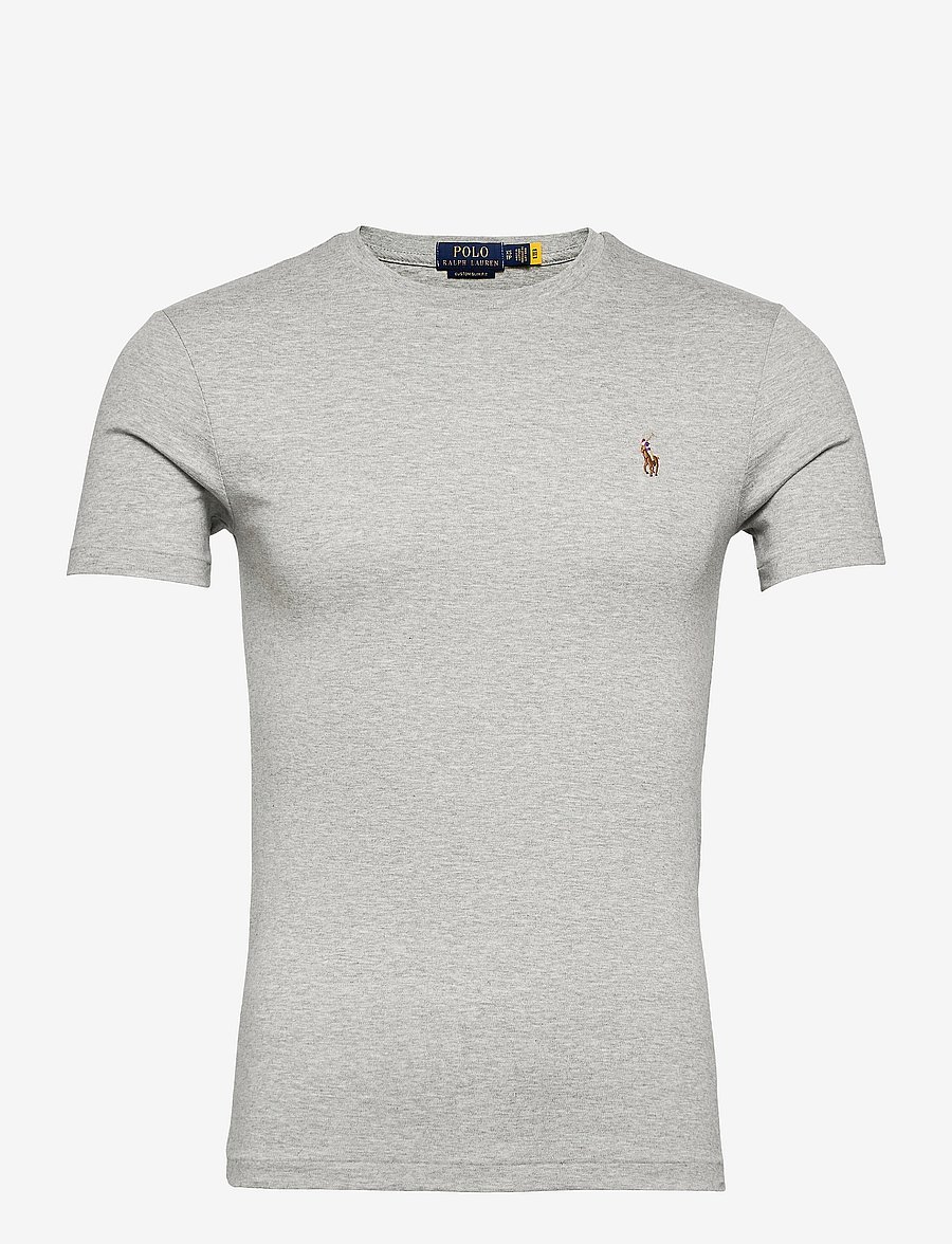 Polo Ralph Lauren - Custom Slim Fit Soft Cotton T-Shirt - lühikeste varrukatega t-särgid - andover heather - 1