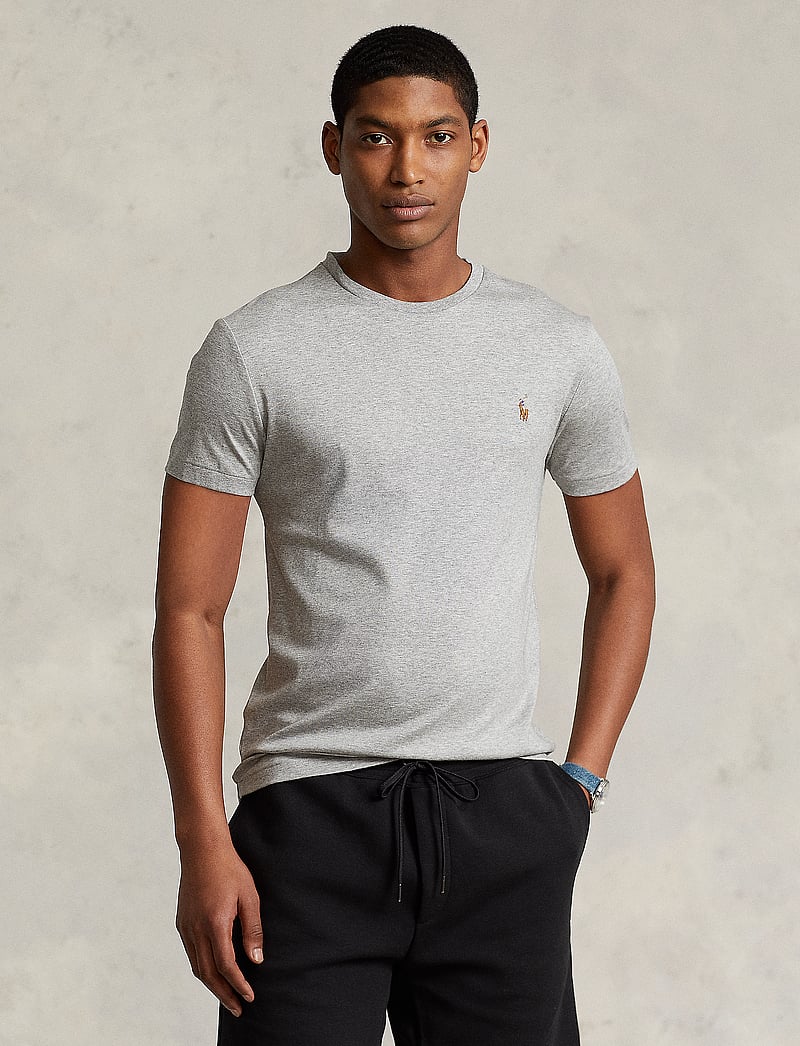 Polo Ralph Lauren - Custom Slim Fit Soft Cotton T-Shirt - kortärmade t-shirts - andover heather - 0
