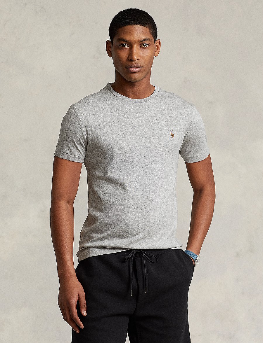 Polo Ralph Lauren - Custom Slim Fit Soft Cotton T-Shirt - lühikeste varrukatega t-särgid - andover heather - 0