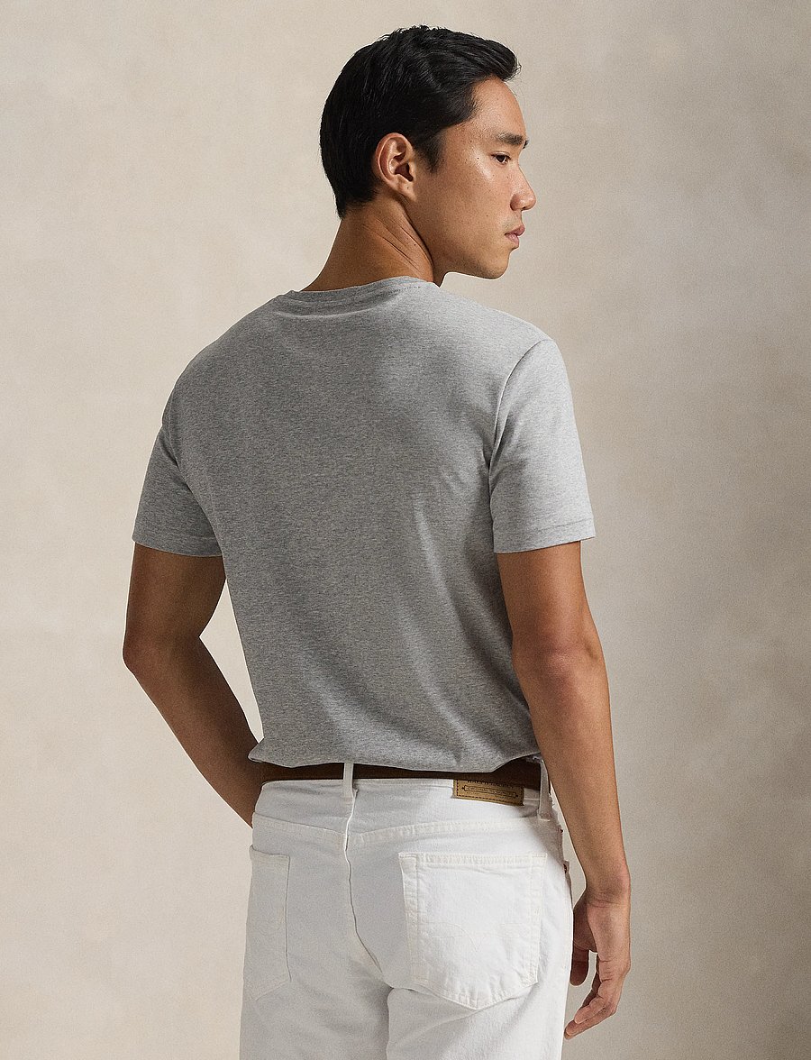 Polo Ralph Lauren - Custom Slim Fit Soft Cotton T-Shirt - lühikeste varrukatega t-särgid - andover heather - 3