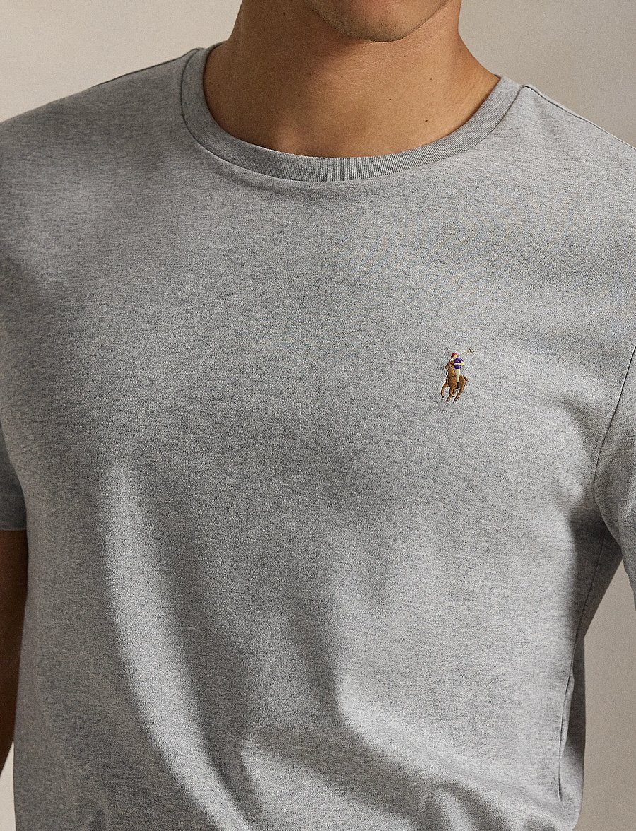 Polo Ralph Lauren - Custom Slim Fit Soft Cotton T-Shirt - lühikeste varrukatega t-särgid - andover heather - 4