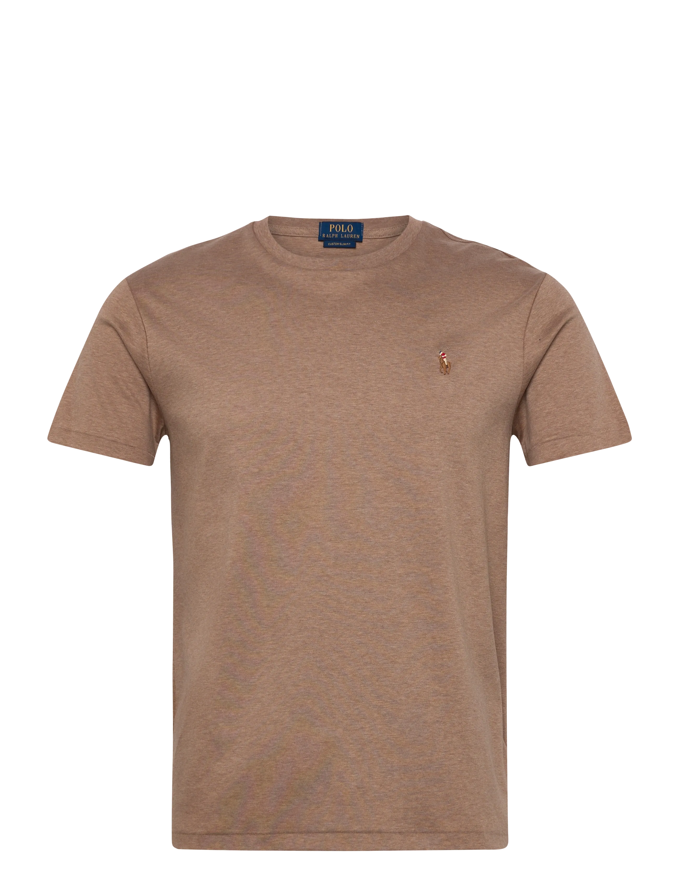 Polo Ralph Lauren Custom Slim Fit Soft Cotton T-Shirt - T-särgid - GREY CLOUD HEATHE / brown