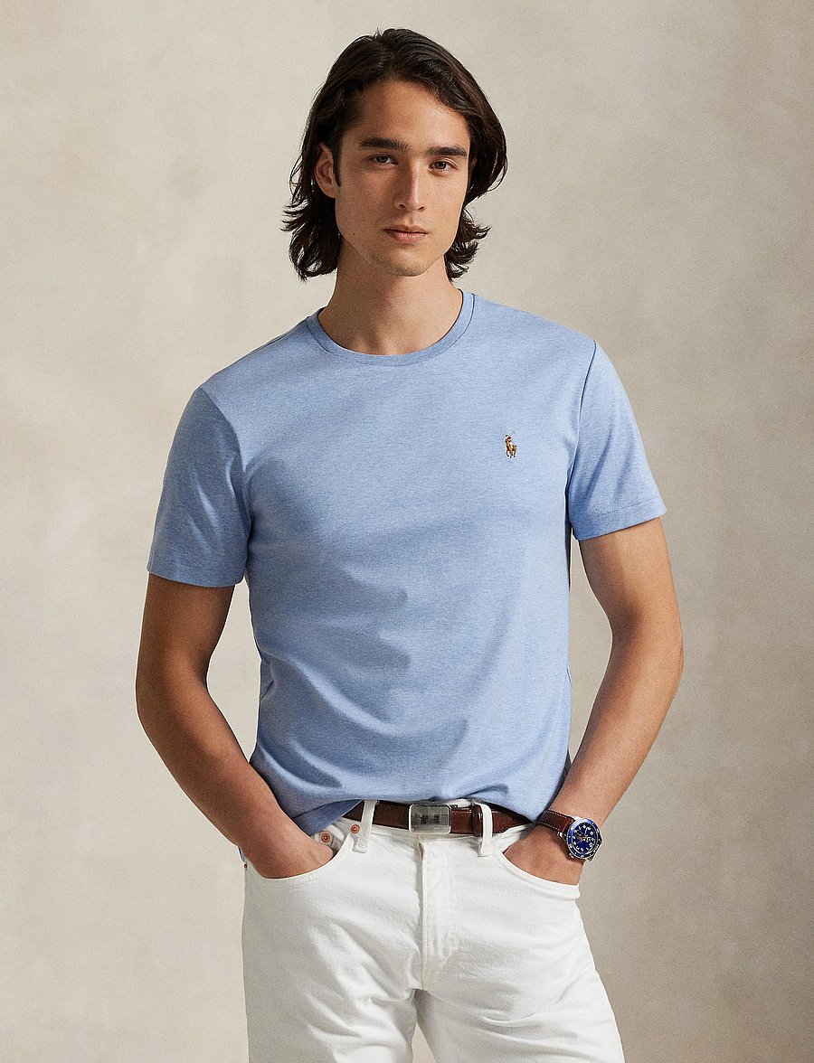 Polo Ralph Lauren - Custom Slim Fit Soft Cotton T-Shirt - kurzärmelig - isle heather - 0