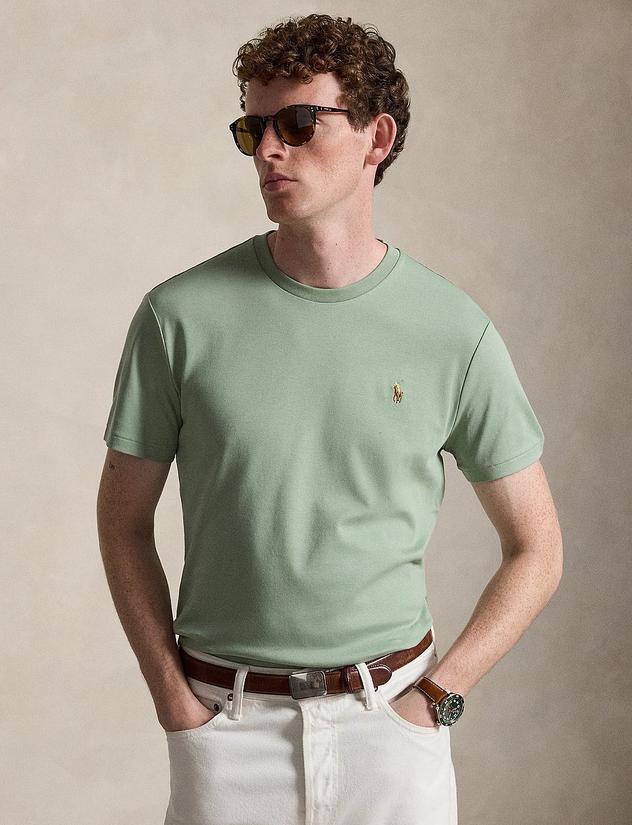 Polo Ralph Lauren - Custom Slim Fit Soft Cotton T-Shirt - short-sleeved t-shirts - light green - 3