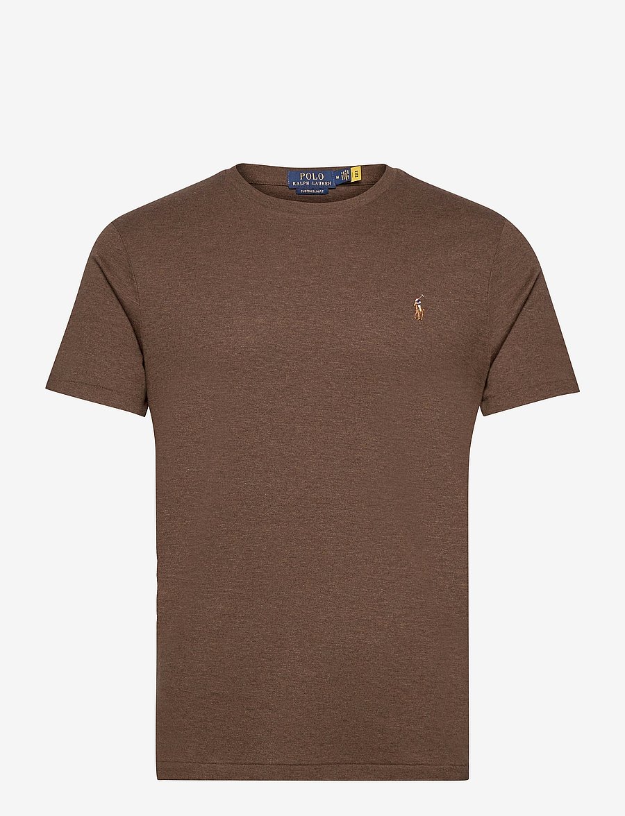 Polo Ralph Lauren - Custom Slim Fit Soft Cotton T-Shirt - short-sleeved t-shirts - nutmeg brown heat - 1