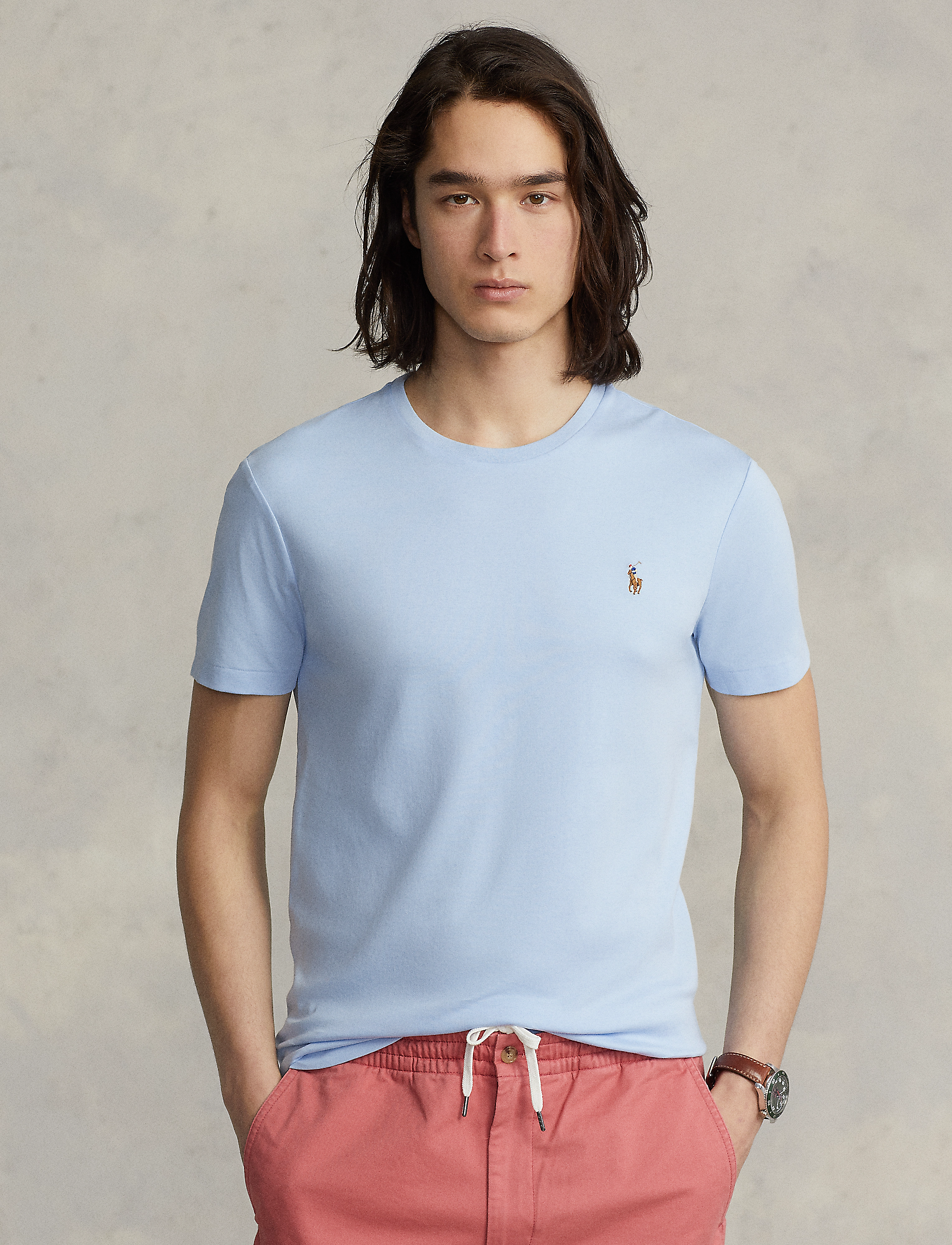 Polo Ralph Lauren Custom Slim Fit Soft Cotton T-Shirt - Tøj - OFFICE BLUE / blue