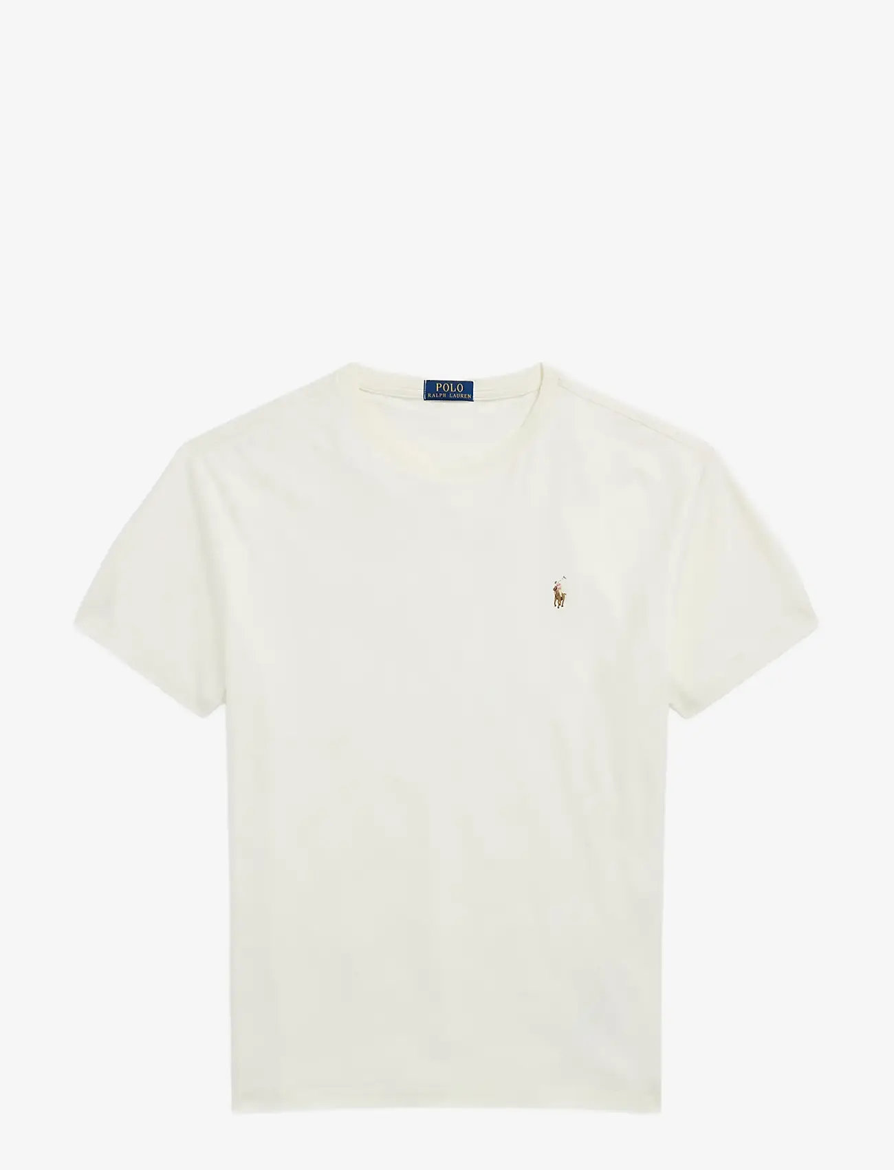 Polo Ralph Lauren - Custom Slim Fit Soft Cotton T-Shirt - kortärmade t-shirts - pale cream - 1
