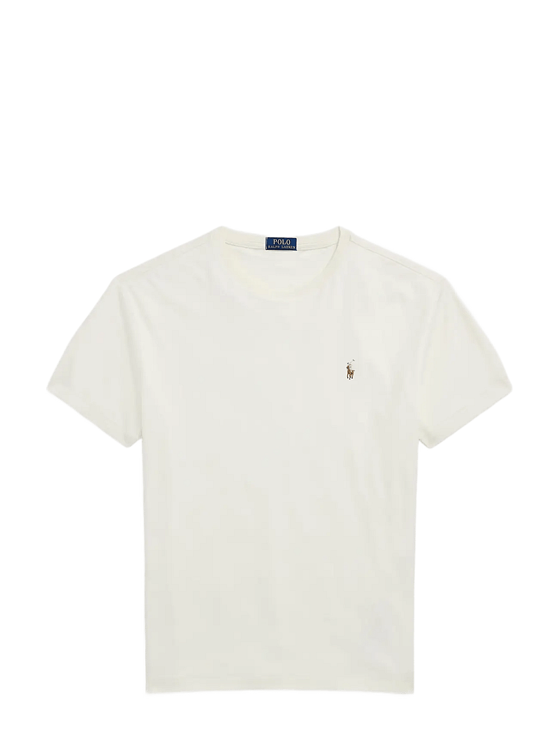 Polo Ralph Lauren - Custom Slim Fit Soft Cotton T-Shirt - kortärmade t-shirts - pale cream - 1