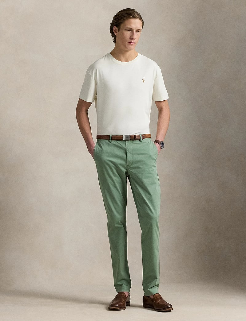 Polo Ralph Lauren - Custom Slim Fit Soft Cotton T-Shirt - kortärmade t-shirts - pale cream - 0