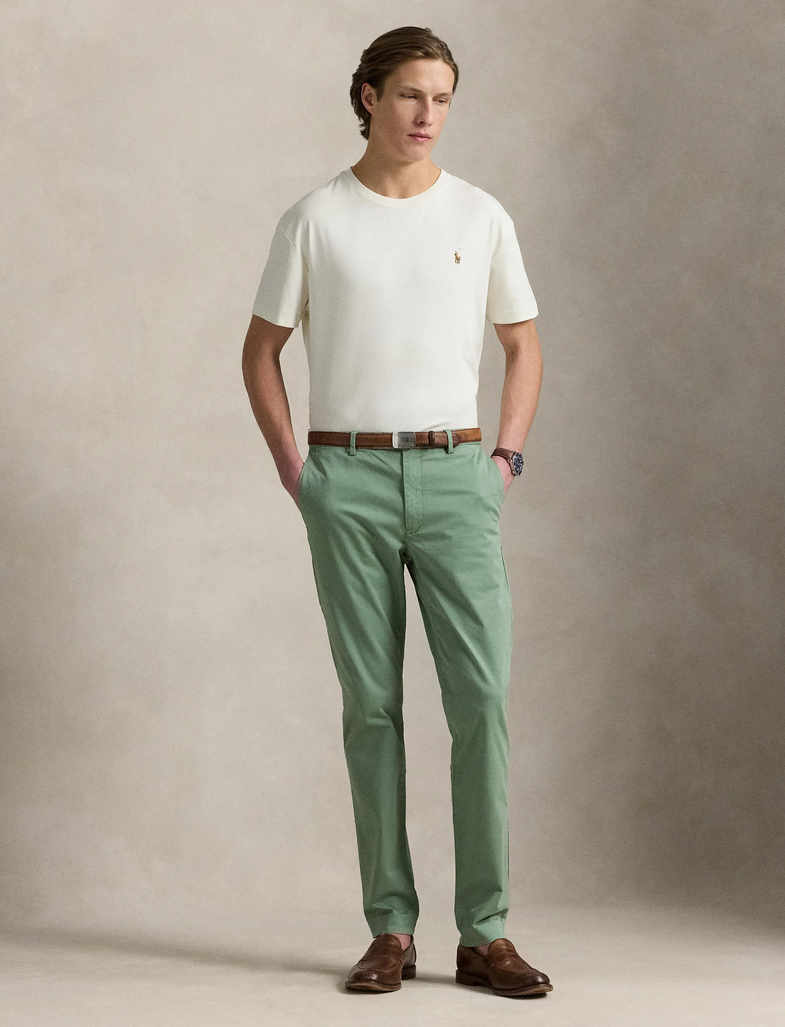 Polo Ralph Lauren Custom Slim Fit Soft Cotton T-Shirt - Tøj - PALE CREAM / cream