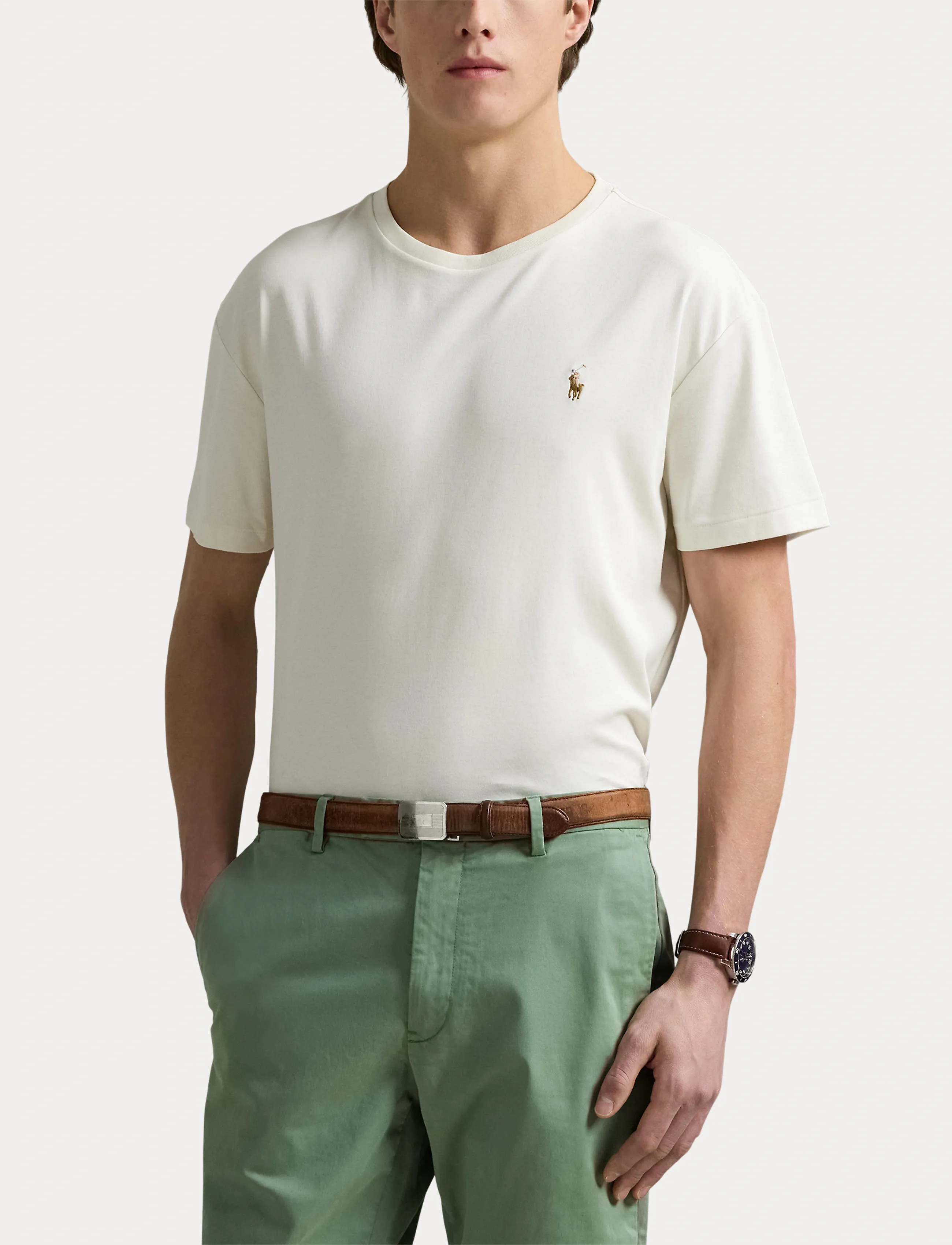Polo Ralph Lauren - PIMA POLO-SSL-TSH - marškinėliai trumpomis rankovėmis - pale cream - 5