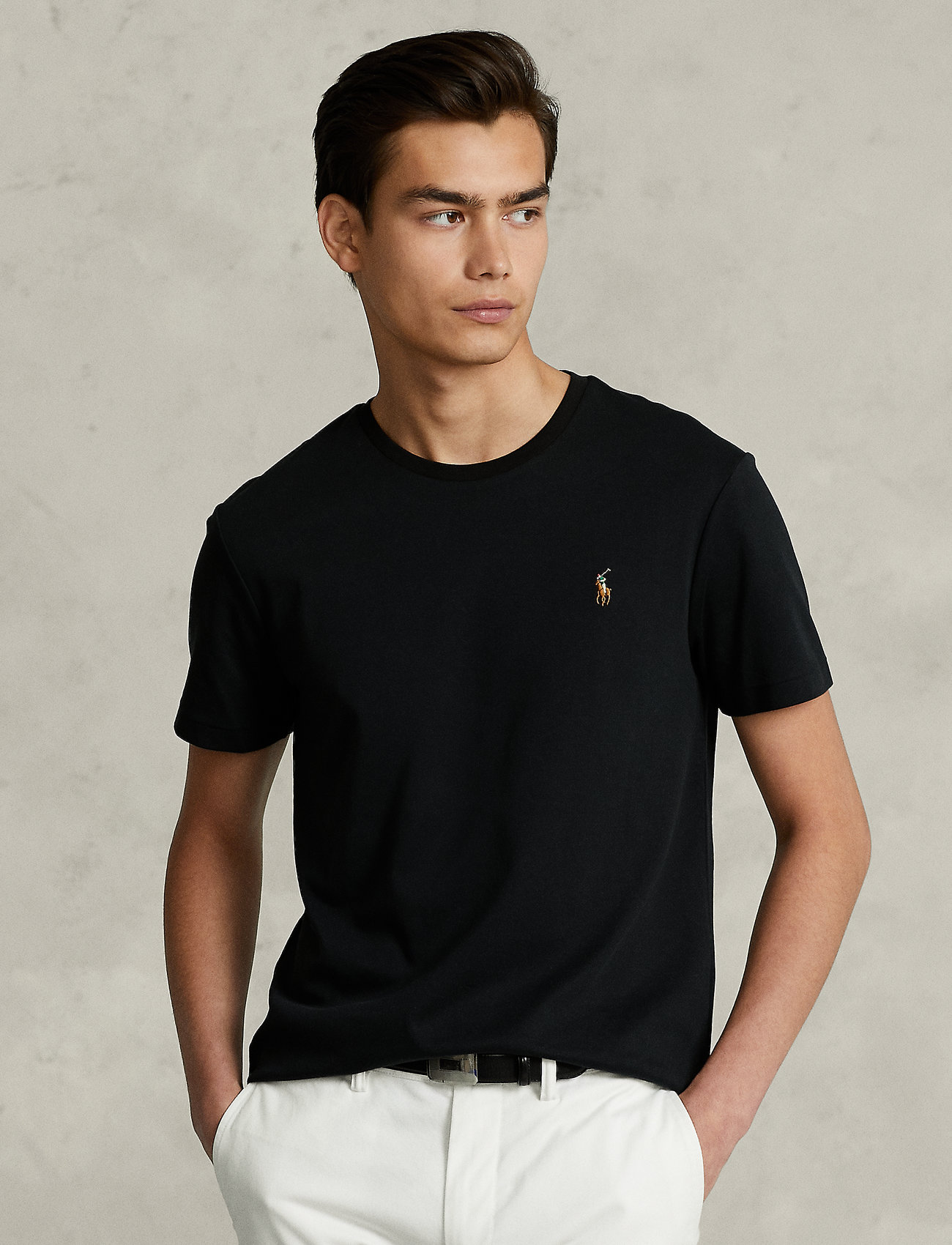 Polo Ralph Lauren - Custom Slim Fit Soft Cotton T-Shirt - kortermede t-skjorter - polo black - 0