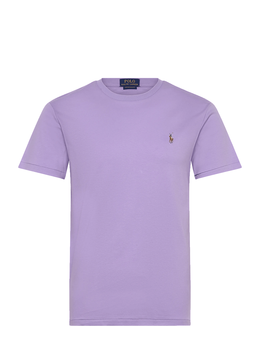 Polo Ralph Lauren - Custom Slim Fit Soft Cotton T-Shirt - kortärmade t-shirts - powder purple - 0