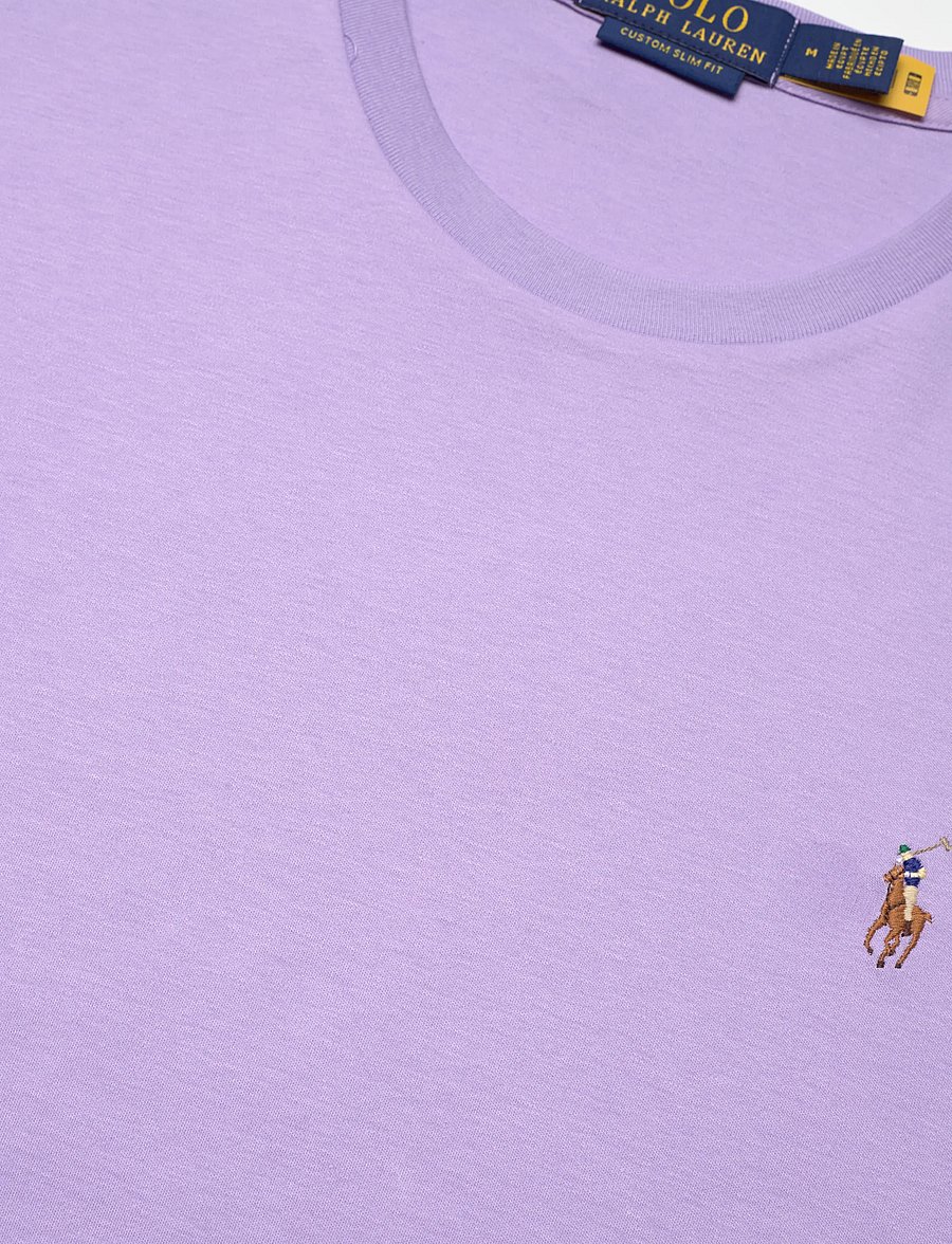Polo Ralph Lauren - Custom Slim Fit Soft Cotton T-Shirt - kortärmade t-shirts - powder purple - 2