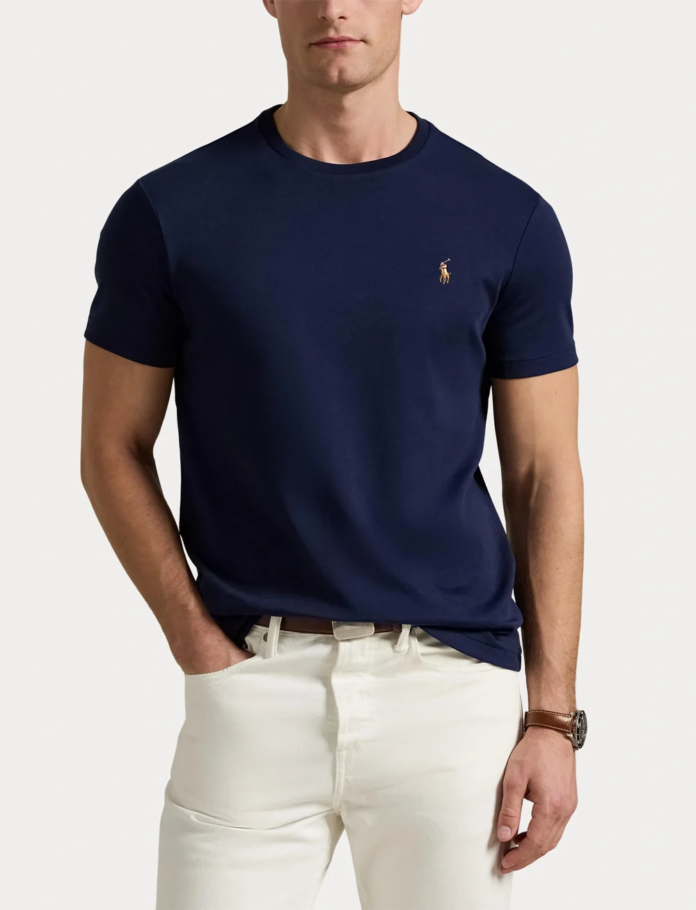 Polo Ralph Lauren - Custom Slim Fit Soft Cotton T-Shirt - kortärmade t-shirts - refined navy - 5