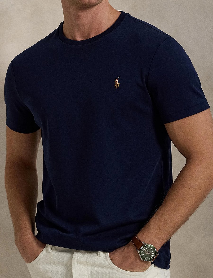 Polo Ralph Lauren - Custom Slim Fit Soft Cotton T-Shirt - kortärmade t-shirts - refined navy - 4