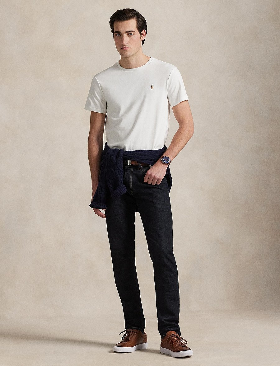 Polo Ralph Lauren - Custom Slim Fit Soft Cotton T-Shirt - lühikeste varrukatega t-särgid - white - 0