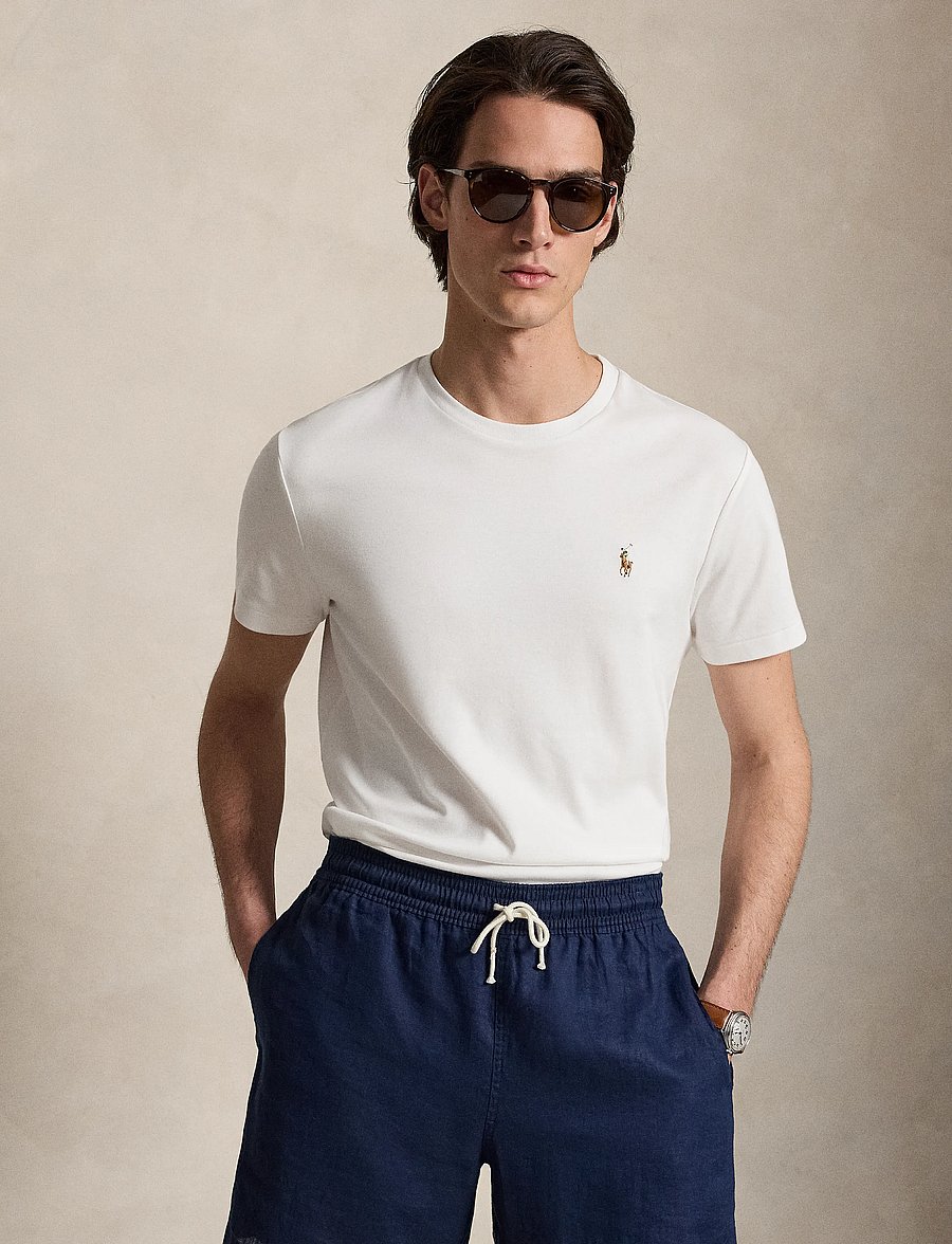 Polo Ralph Lauren - Custom Slim Fit Soft Cotton T-Shirt - lühikeste varrukatega t-särgid - white - 5