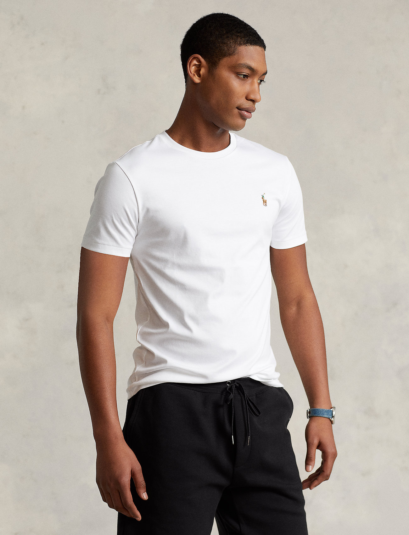 Polo Ralph Lauren - Custom Slim Fit Soft Cotton T-Shirt - kortærmede t-shirts - white - 0