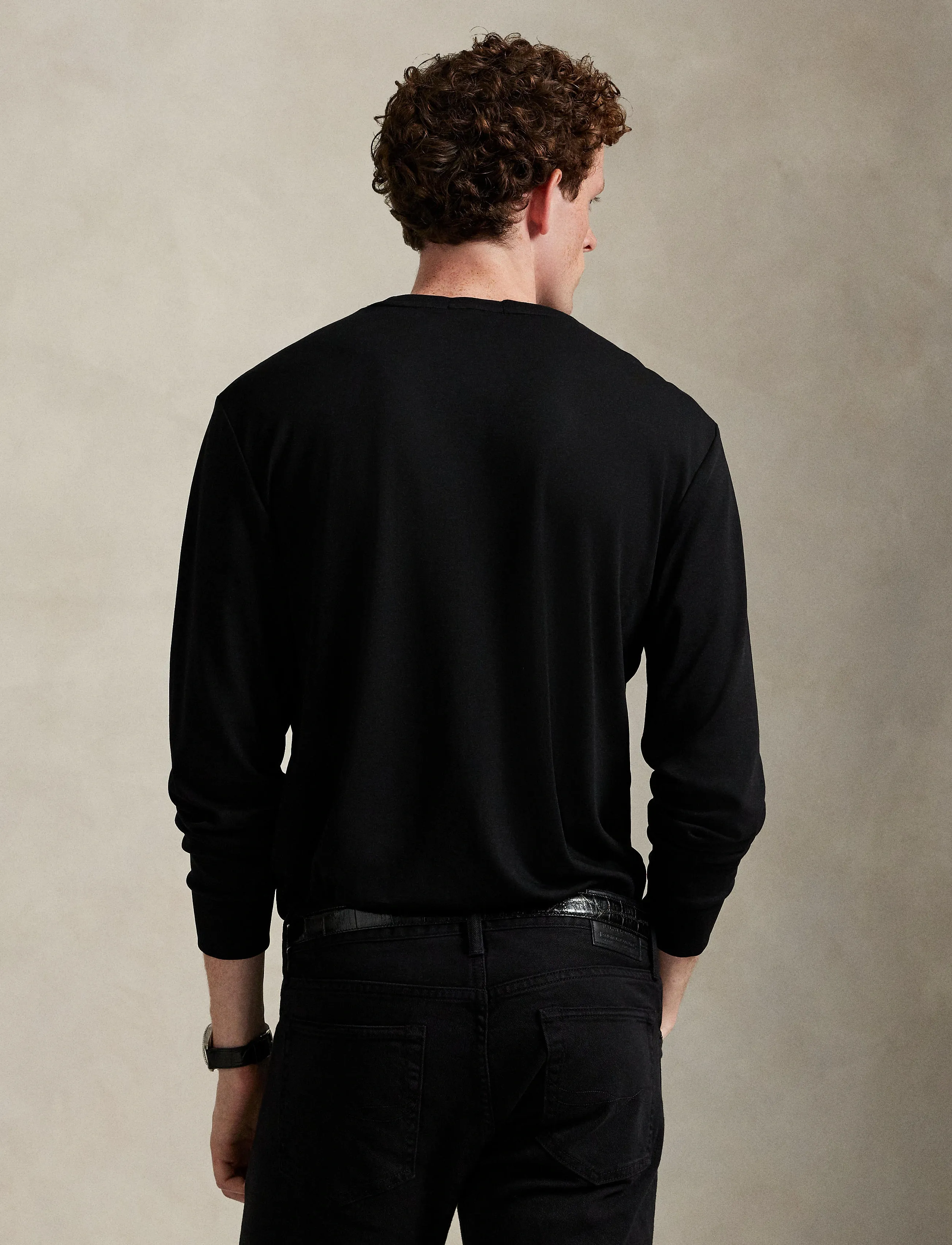 Polo Ralph Lauren - PIMA POLO-LSL-TSH - langærmede t-shirts - polo black - 3