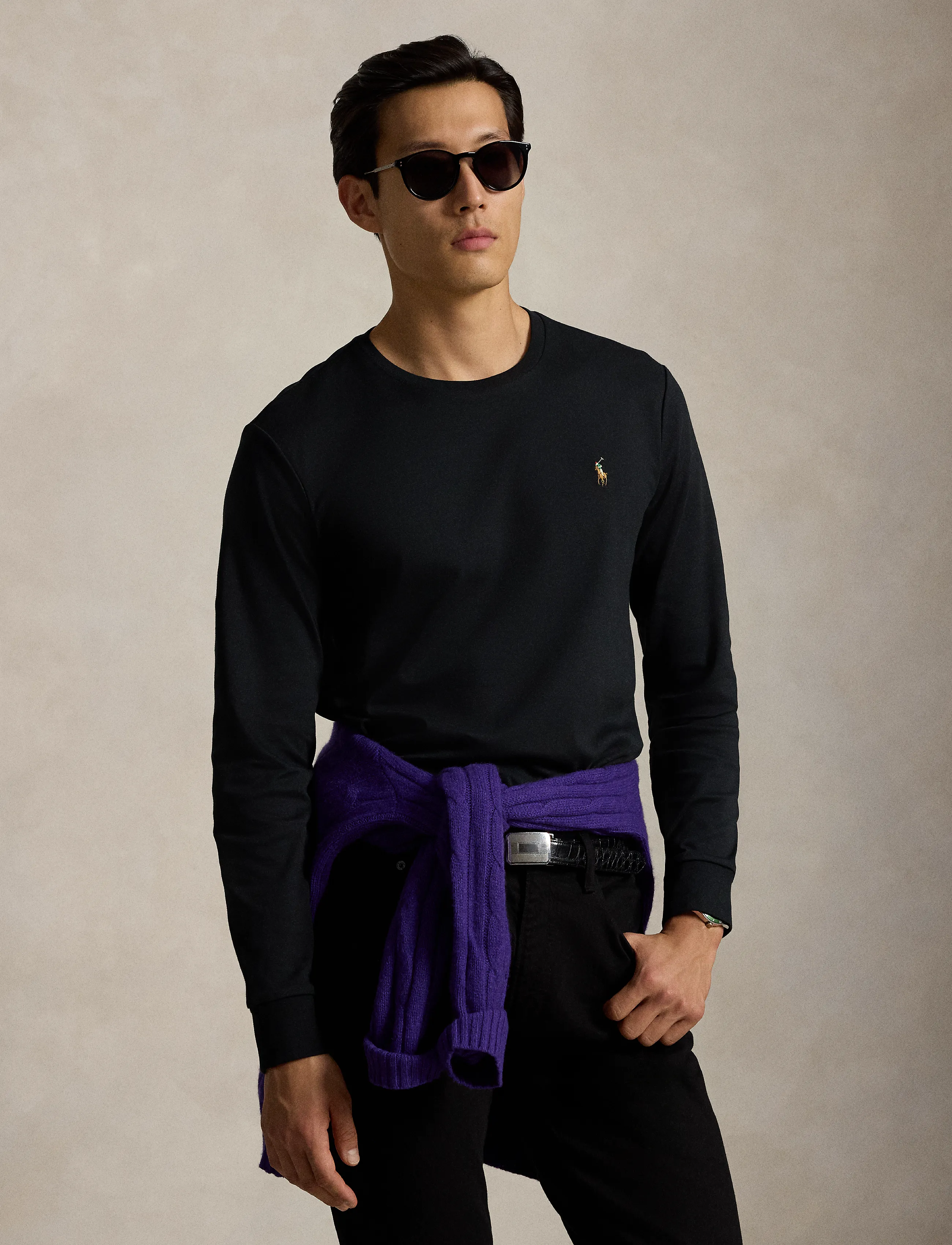 Polo Ralph Lauren - PIMA POLO-LSL-TSH - langærmede t-shirts - polo black - 5