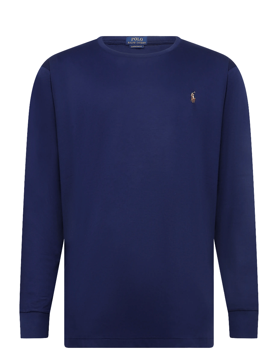 Polo Ralph Lauren - Custom Slim Fit Soft Cotton T-Shirt - långärmade t-shirts - refined navy - 1