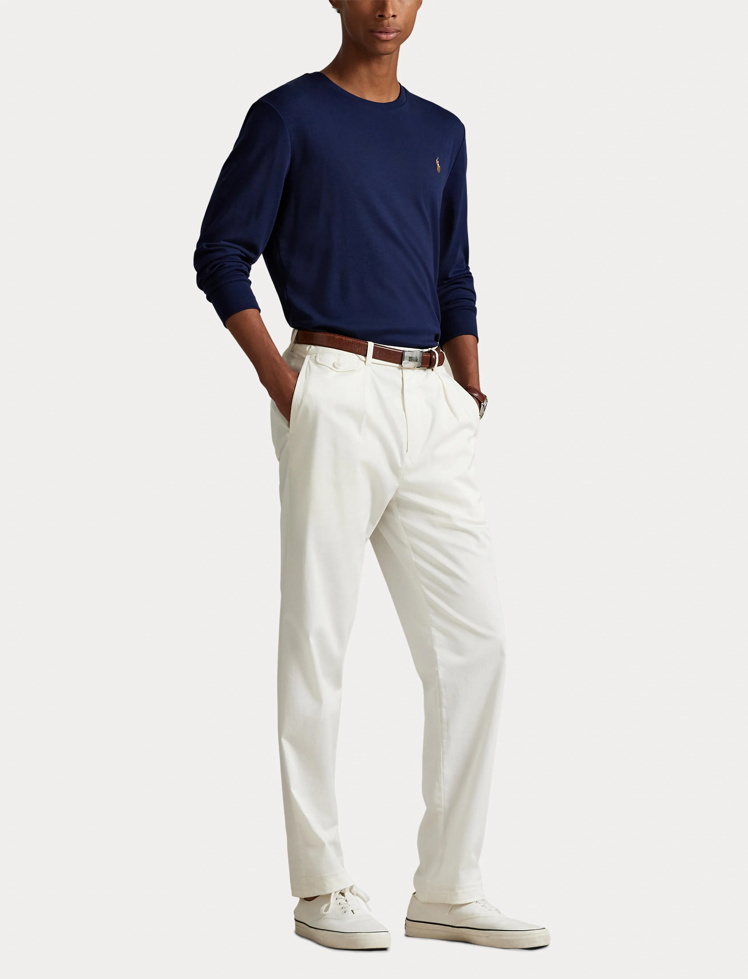 Polo Ralph Lauren - PIMA POLO-LSL-TSH - long-sleeved t-shirts - refined navy - 4