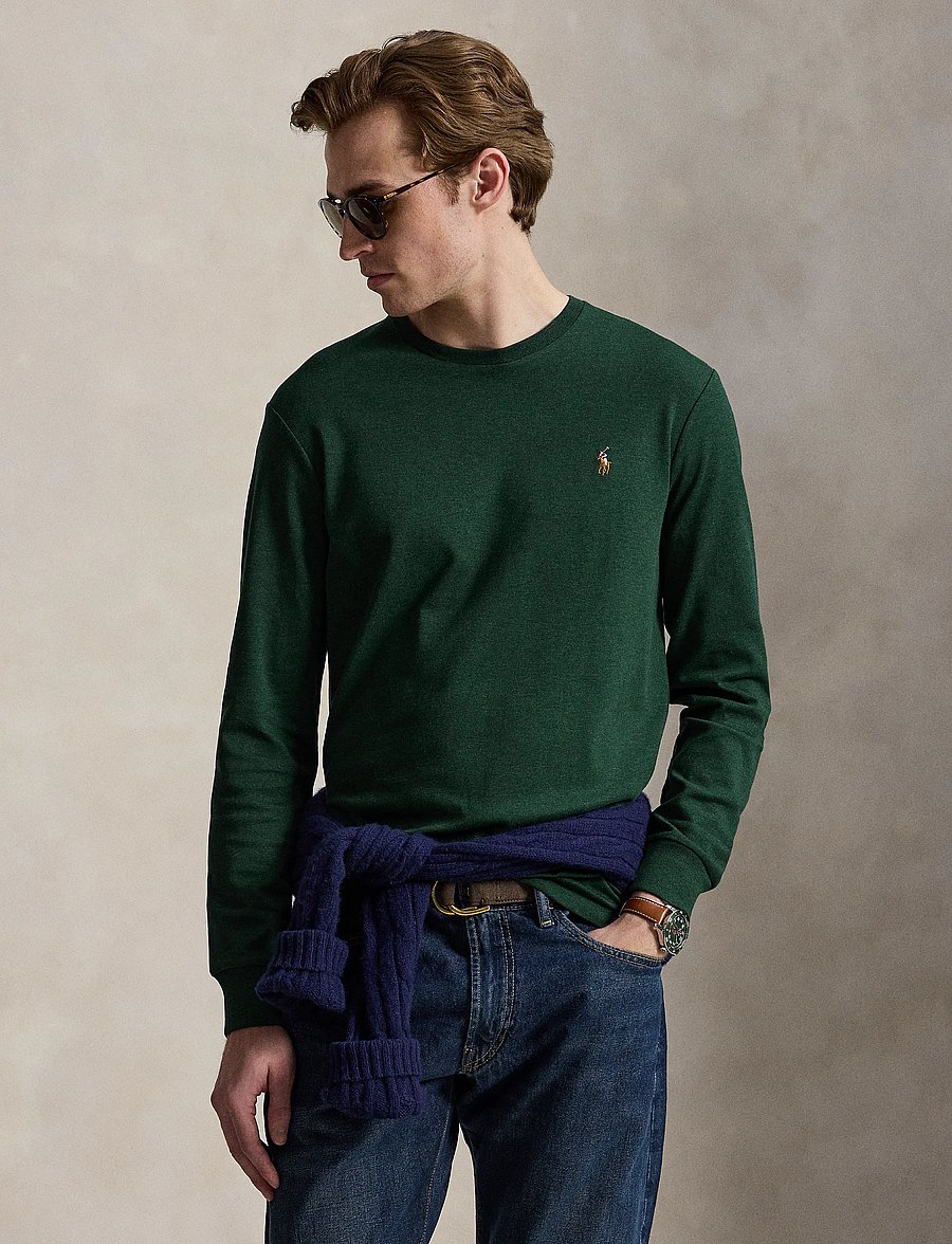 Polo Ralph Lauren - Custom Slim Fit Soft Cotton T-Shirt - langærmede t-shirts - scotch pine heath - 1