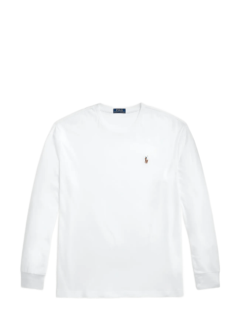 Polo Ralph Lauren - Custom Slim Fit Soft Cotton T-Shirt - pikkade varrukatega t-särgid - white - 1