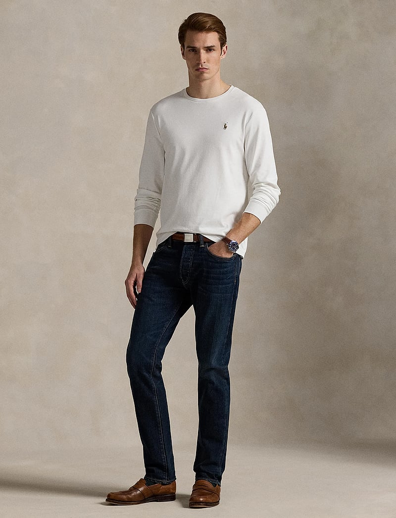 Polo Ralph Lauren - Custom Slim Fit Soft Cotton T-Shirt - pikkade varrukatega t-särgid - white - 0