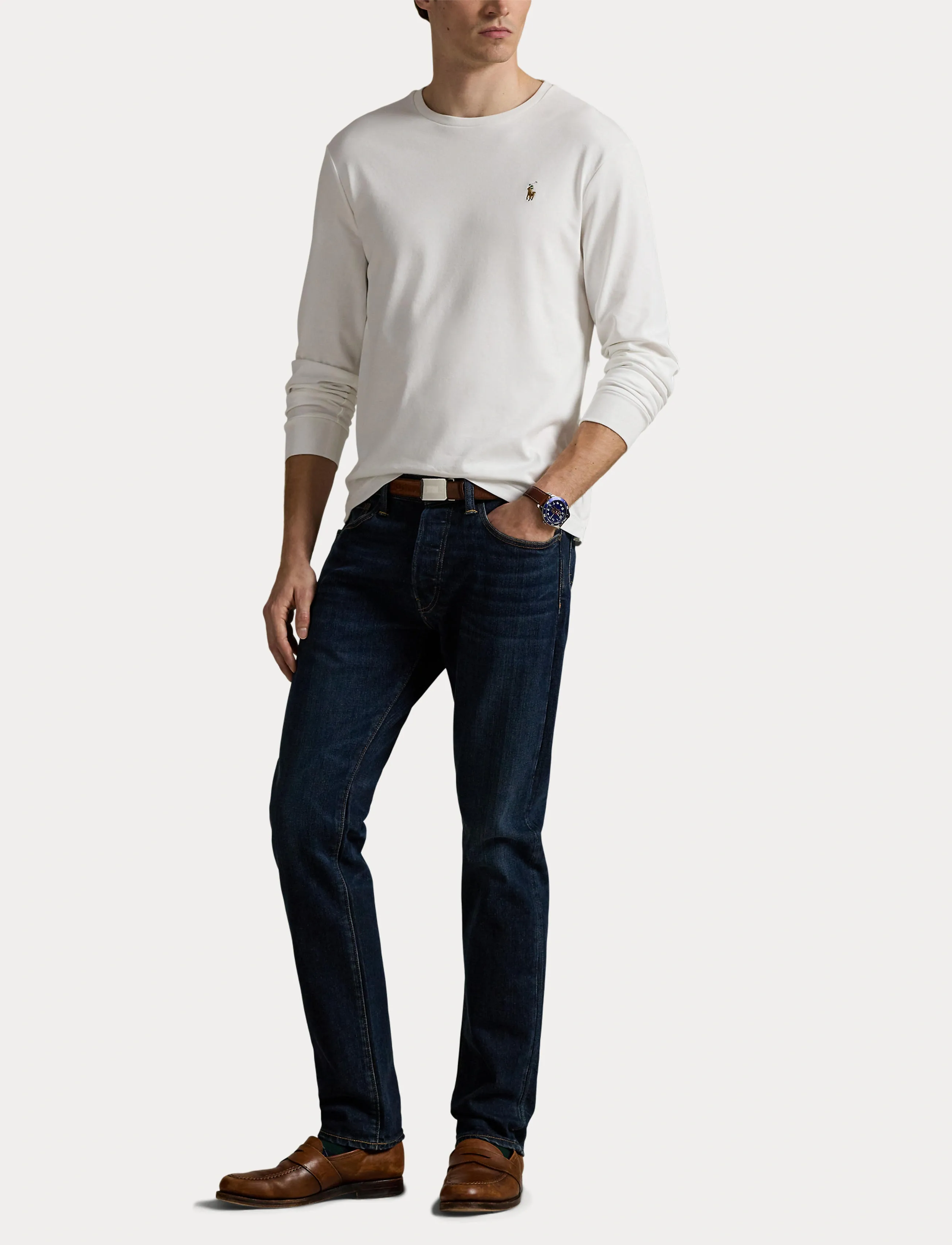 Polo Ralph Lauren - Custom Slim Fit Soft Cotton T-Shirt - pikkade varrukatega t-särgid - white - 4
