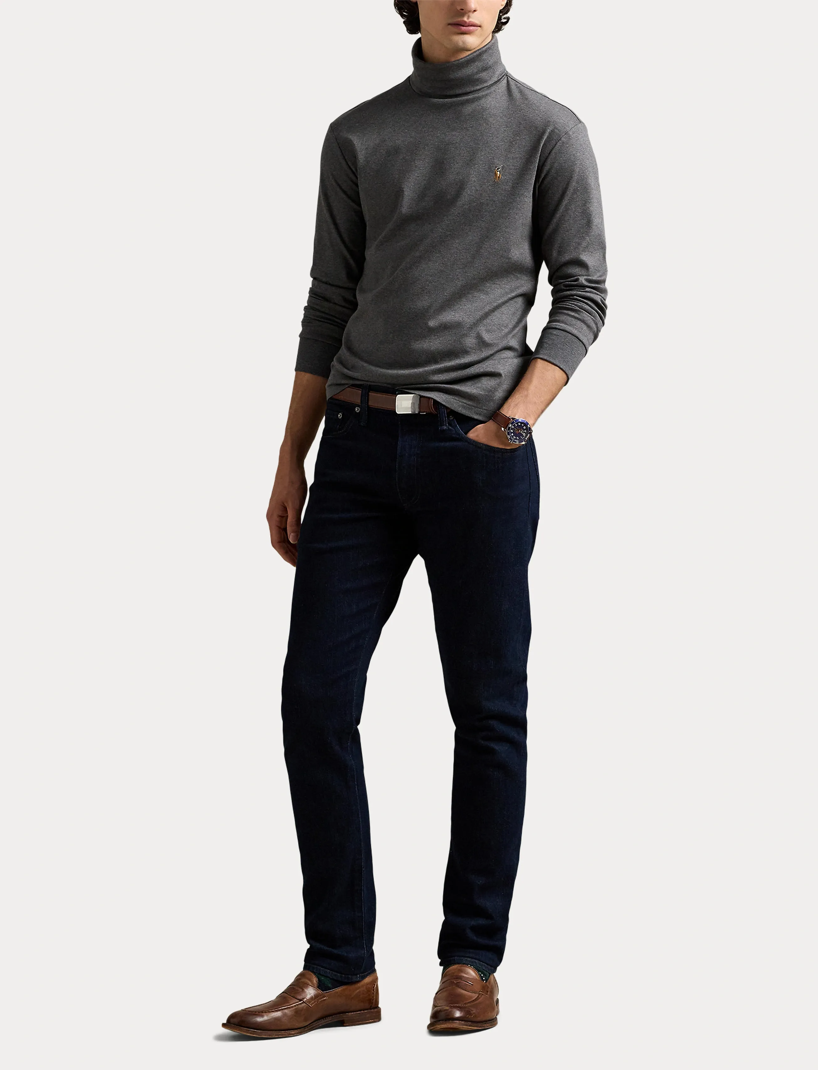 Polo Ralph Lauren - Soft Cotton Turtleneck - långärmade t-shirts - barclay heather - 4
