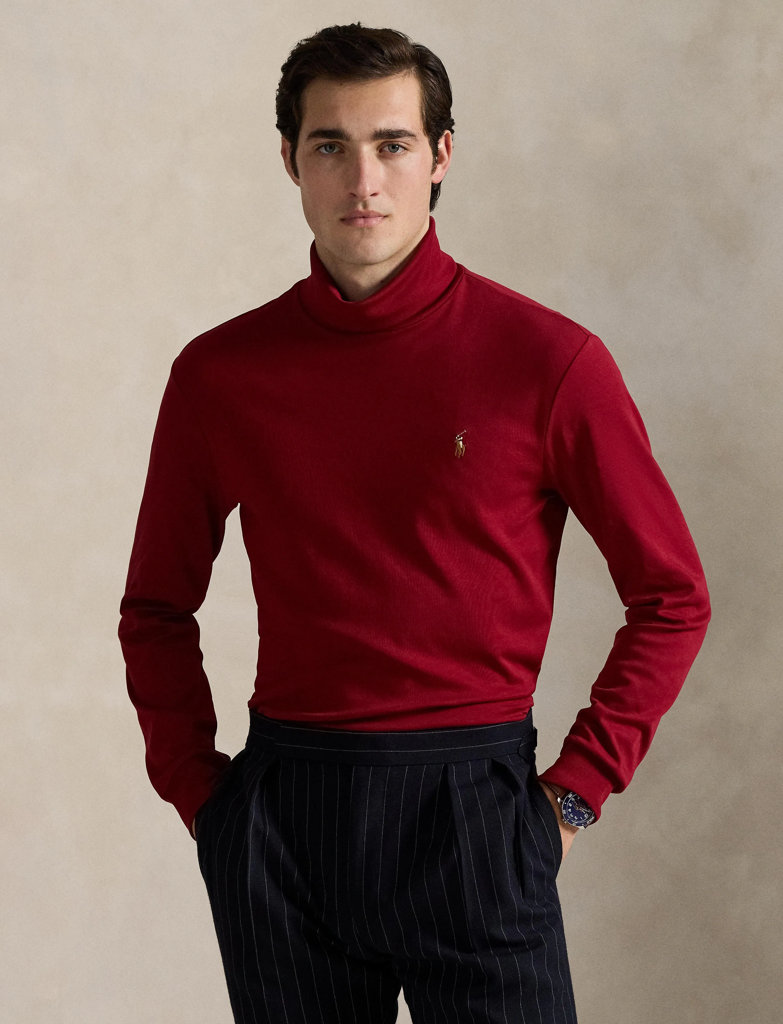 Polo Ralph Lauren - Soft Cotton Turtleneck - long-sleeved t-shirts - holiday red - 3