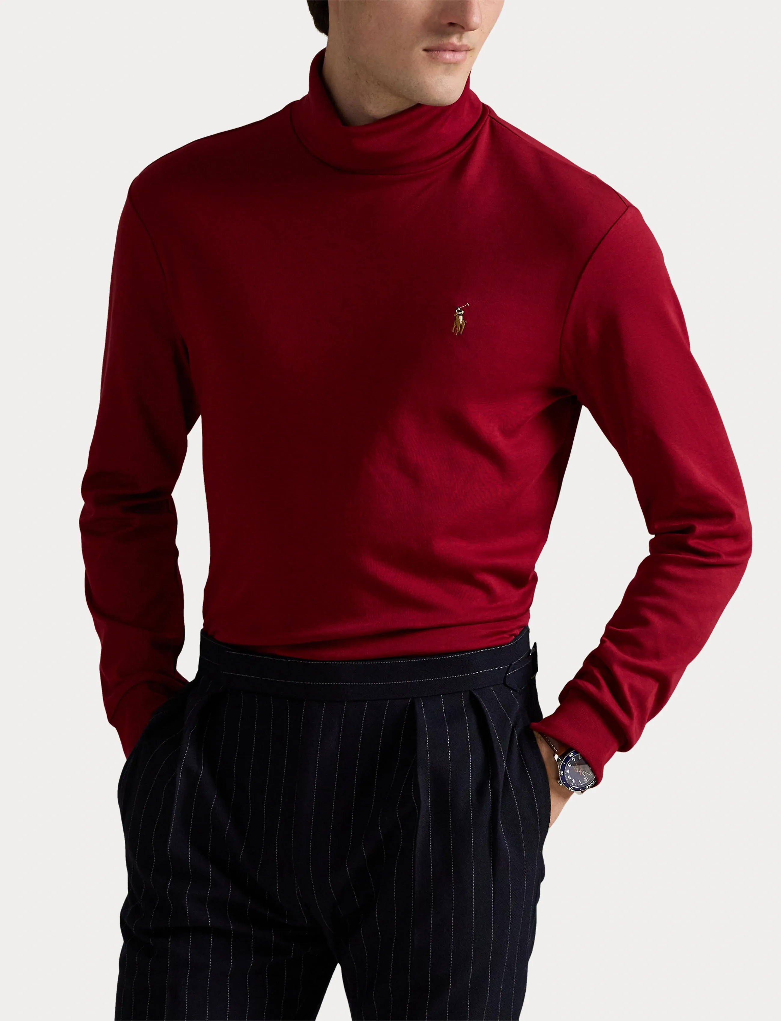 Polo Ralph Lauren - Soft Cotton Turtleneck - long-sleeved t-shirts - holiday red - 5