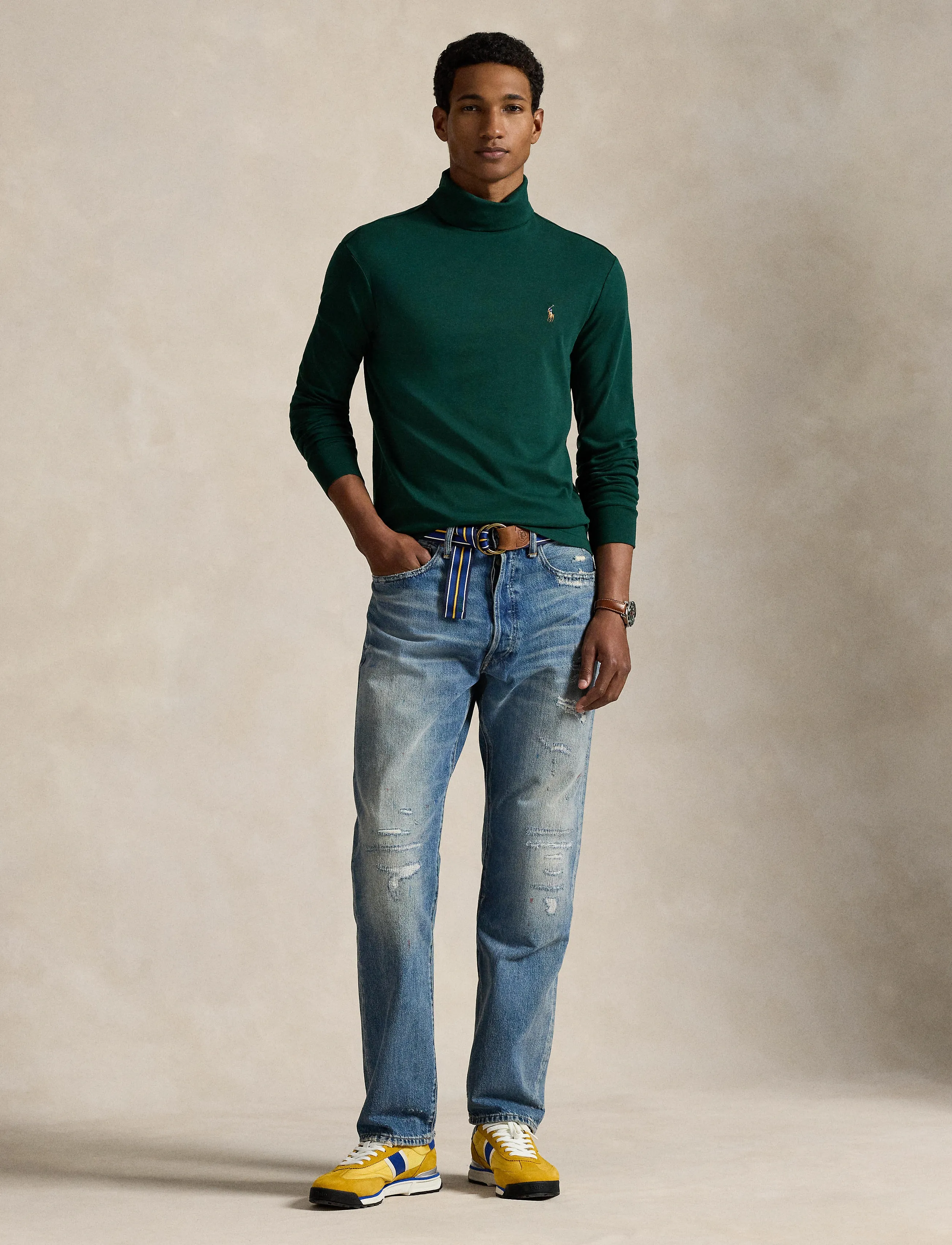 Polo Ralph Lauren Soft Cotton Turtleneck - T-Shirts - MOSS AGATE / green