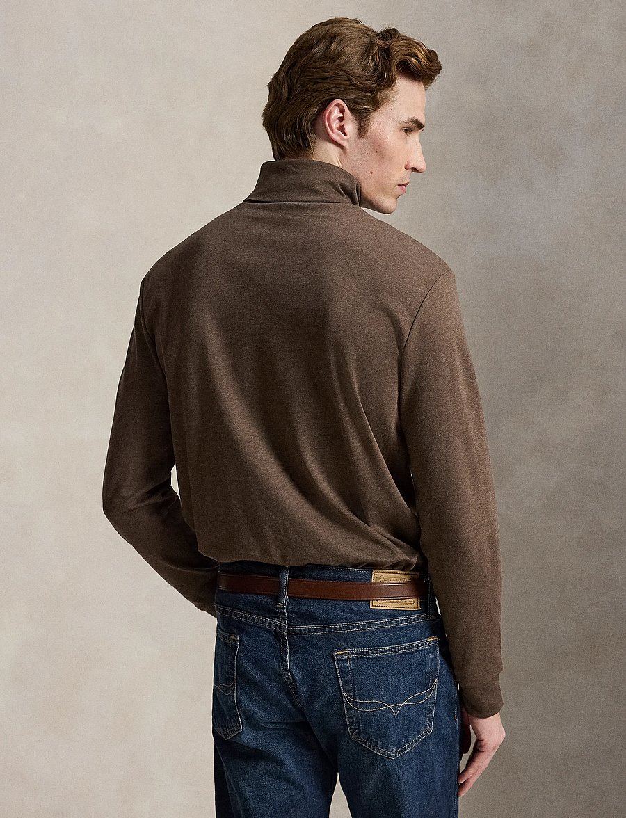 Polo Ralph Lauren - Soft Cotton Turtleneck - langærmede t-shirts - nutmeg brown heat - 3