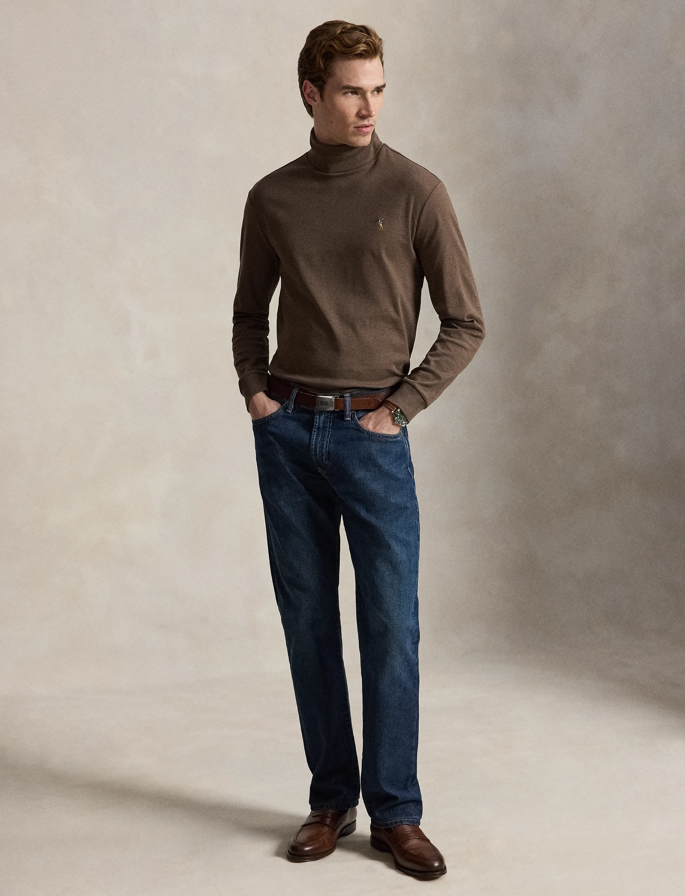 Polo Ralph Lauren - Soft Cotton Turtleneck - langærmede t-shirts - nutmeg brown heat - 4