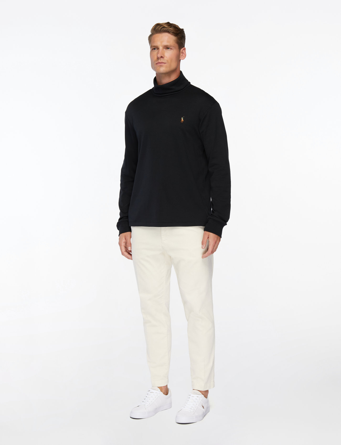 Polo Ralph Lauren - Soft Cotton Turtleneck - langærmede t-shirts - polo black - 4
