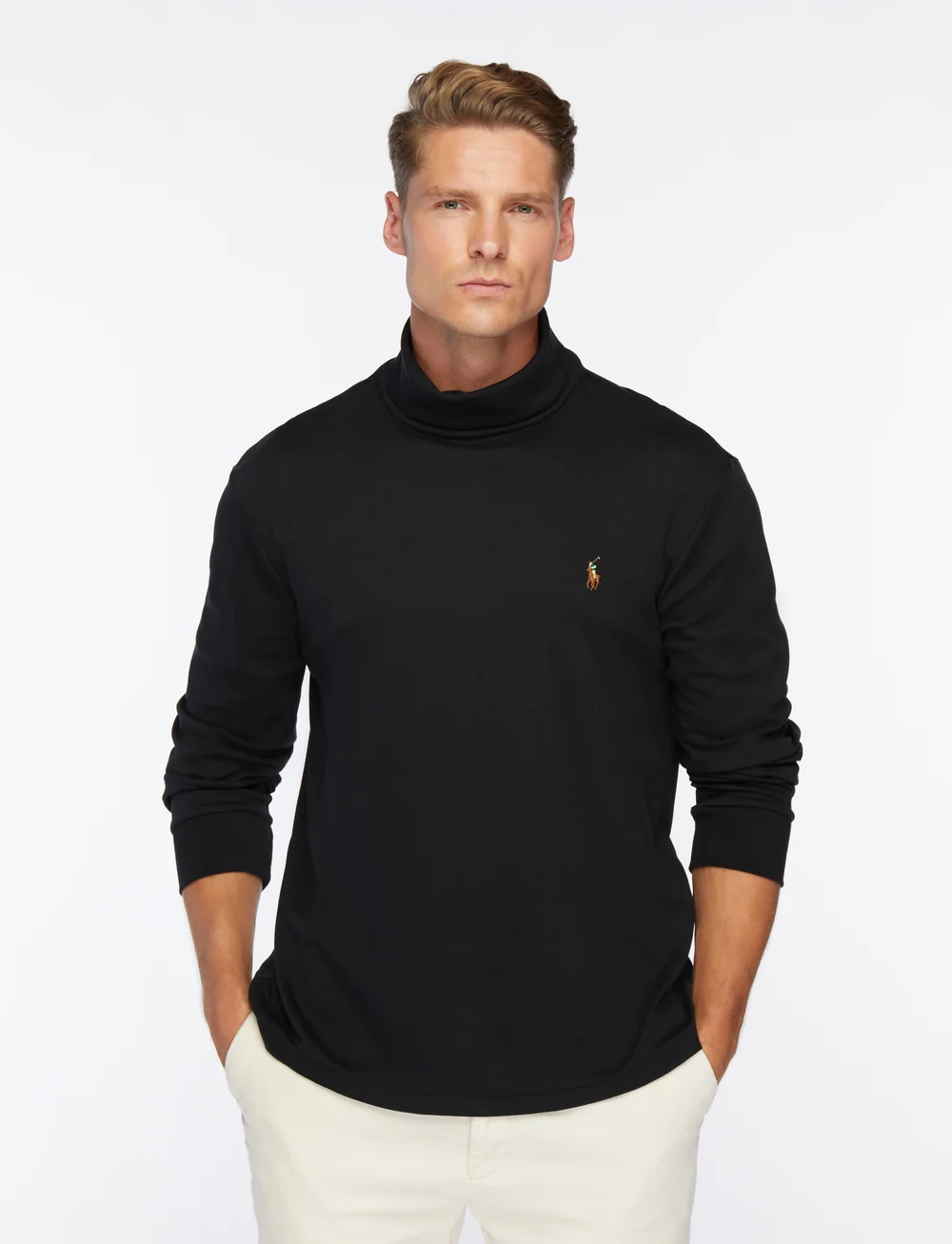 Polo Ralph Lauren - Soft Cotton Turtleneck - langærmede t-shirts - polo black - 0