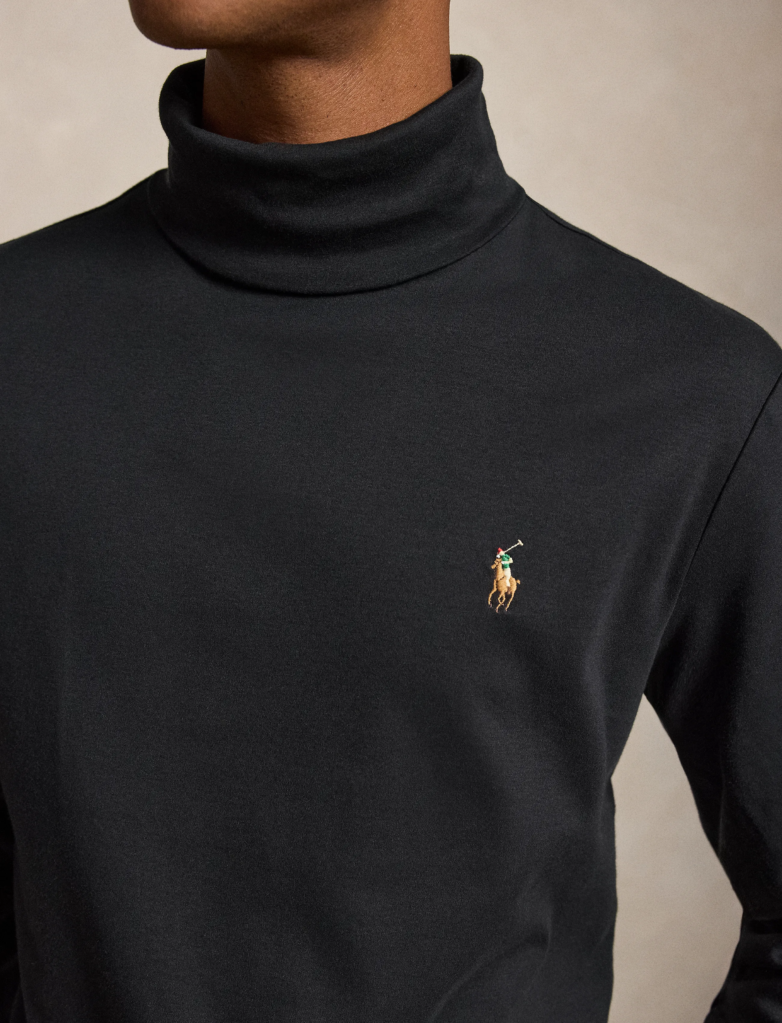 Polo Ralph Lauren - Soft Cotton Turtleneck - långärmade t-shirts - polo black - 5