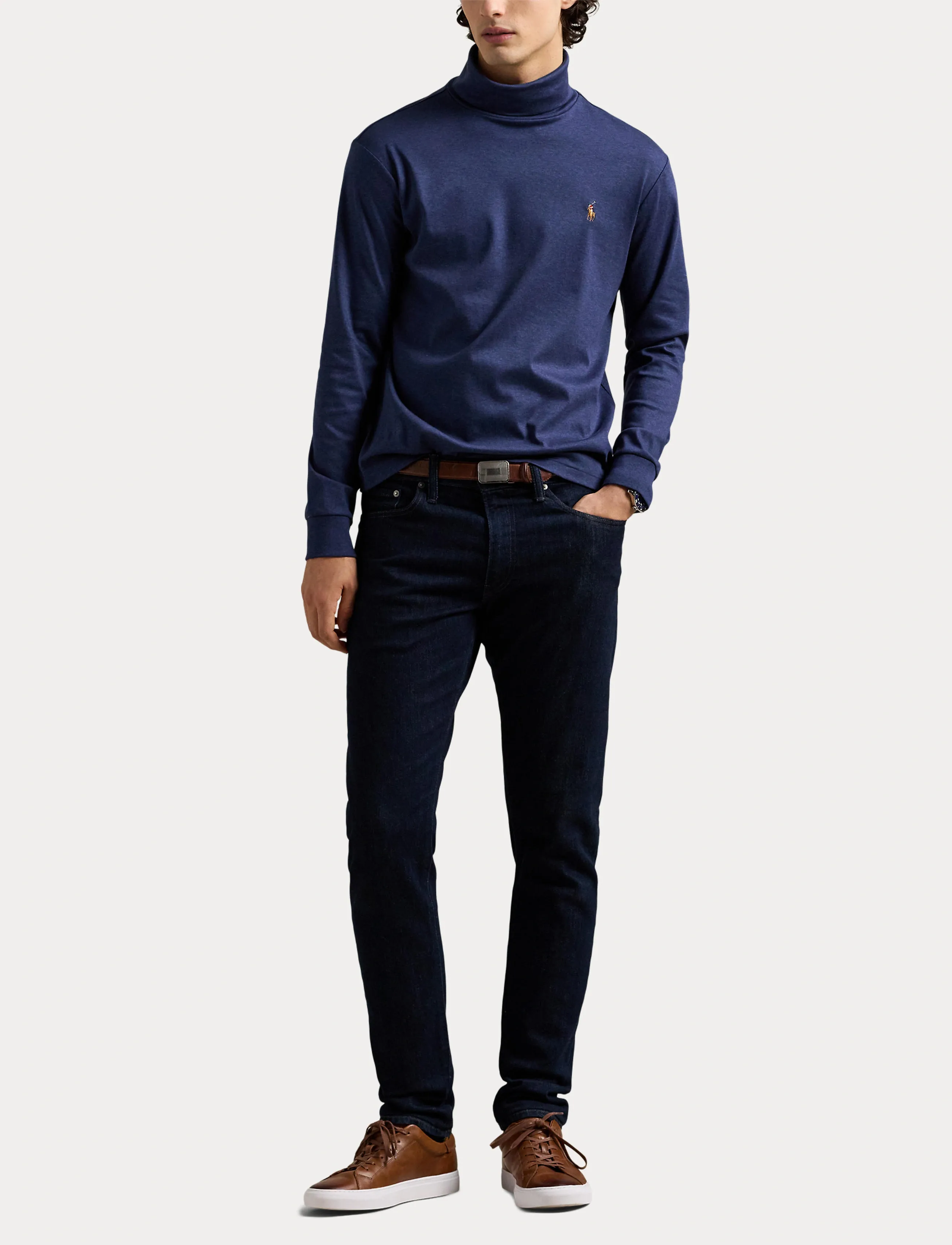 Polo Ralph Lauren - Soft Cotton Turtleneck - basic t-shirts - spring navy heath - 4
