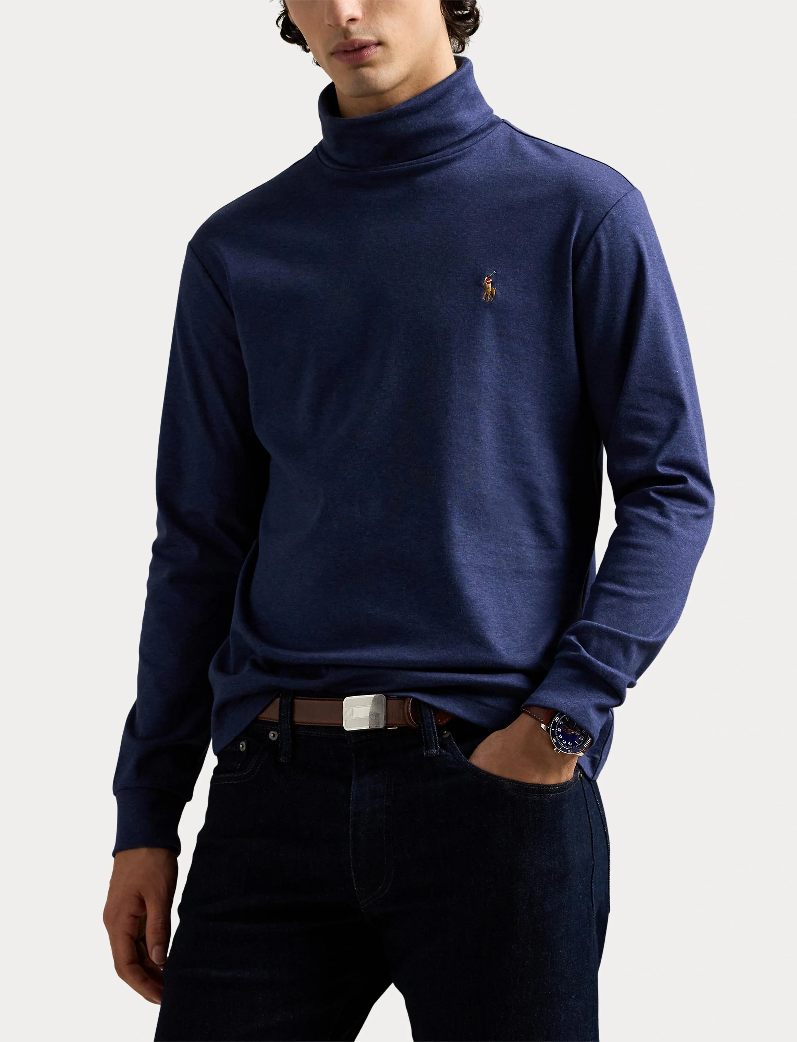 Polo Ralph Lauren - Soft Cotton Turtleneck - basic t-shirts - spring navy heath - 5