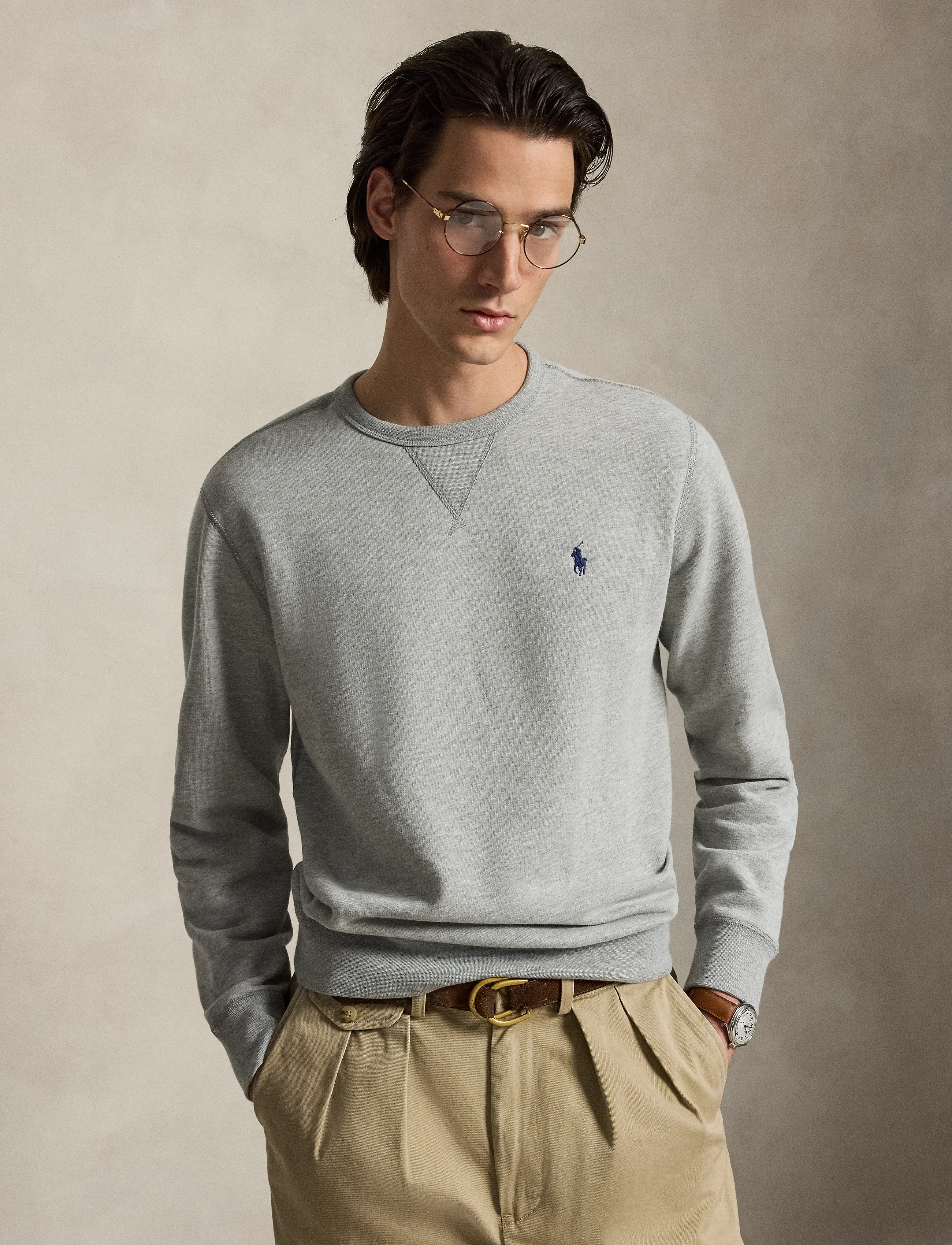 Polo Ralph Lauren RL FLEECE-LSL-KNT - Clothing - ANDOVER HEATHER / grey